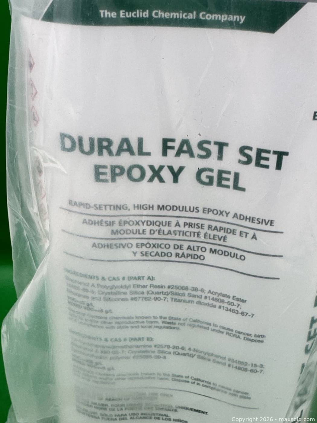 Euclid Dural Fast Set Epoxy Gel cartridge | Maxsold