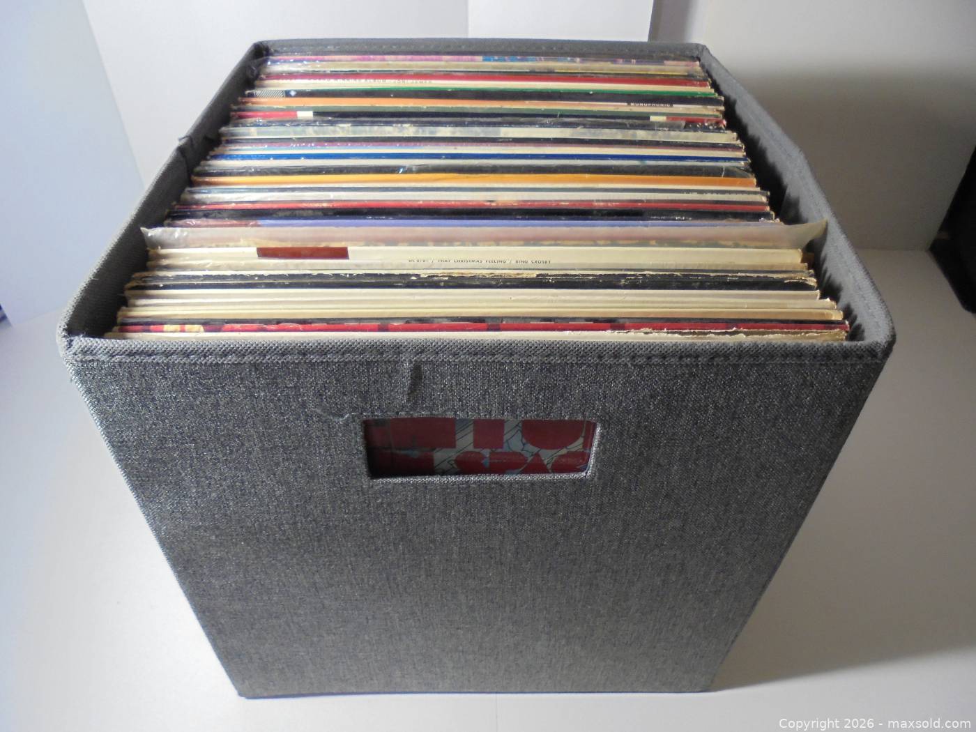 72 LP vinyl record albums with fabric storage cube | Maxsold