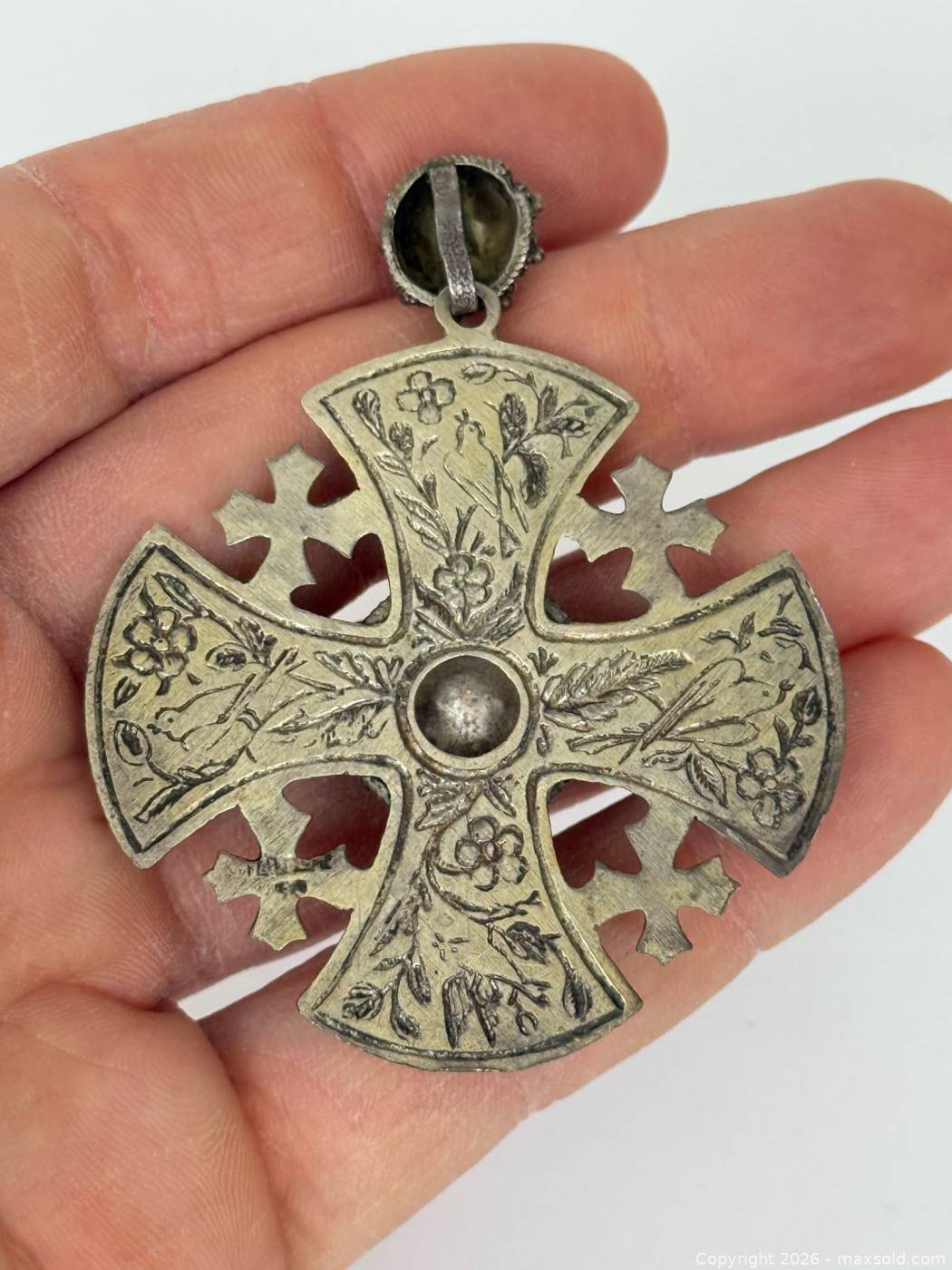 Antique 950 Silver Maltese Cross Pendant | Maxsold