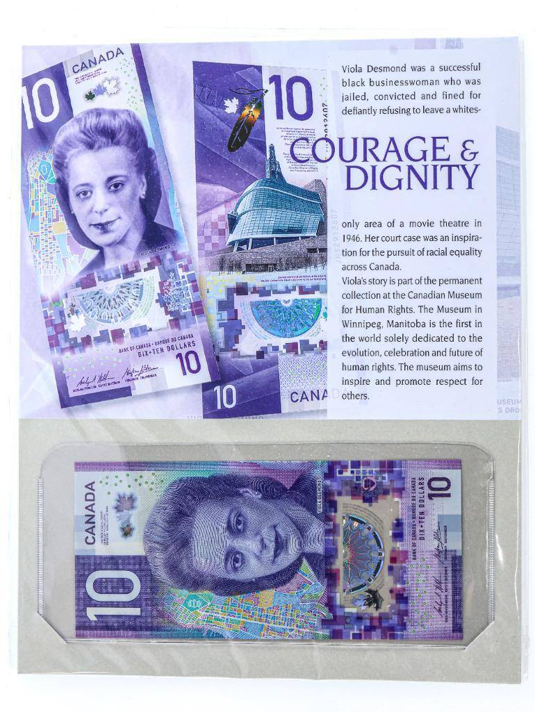 Canada $10 Viola Desmond banknote with display | Maxsold