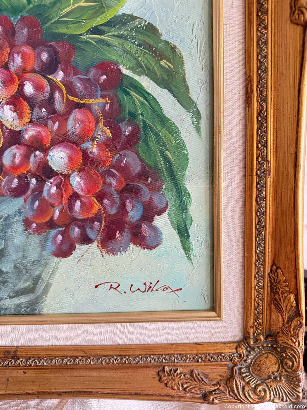 Painter R. Wilcox Oil painting fruit still life signed R. Wilcox | Maxsold