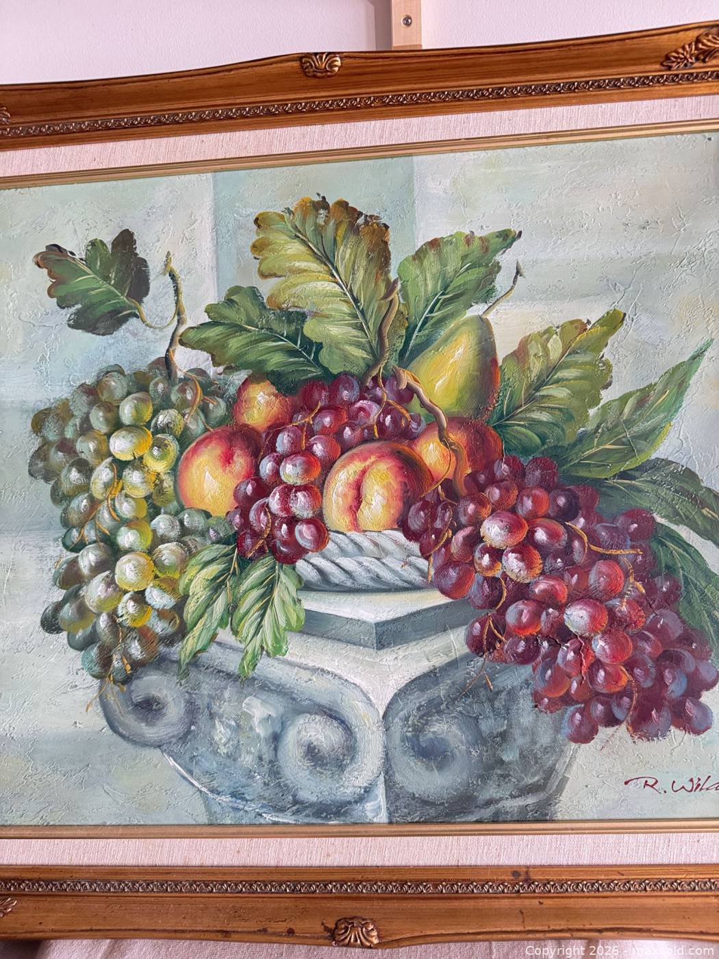 Painter R. Wilcox Oil painting fruit still life signed R. Wilcox | Maxsold