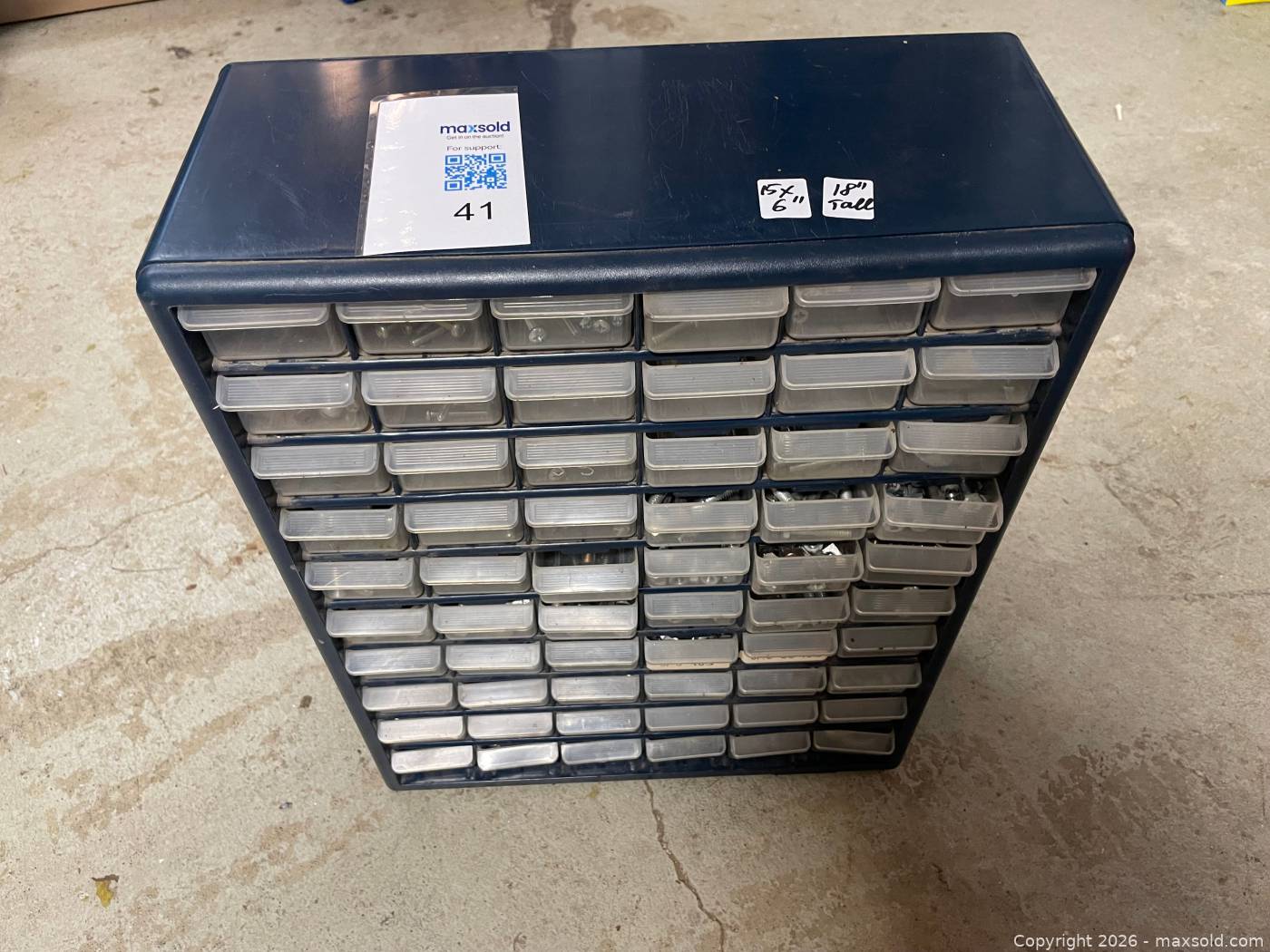 Fastener Container Portable screw and fastener drawer cabinet | Maxsold