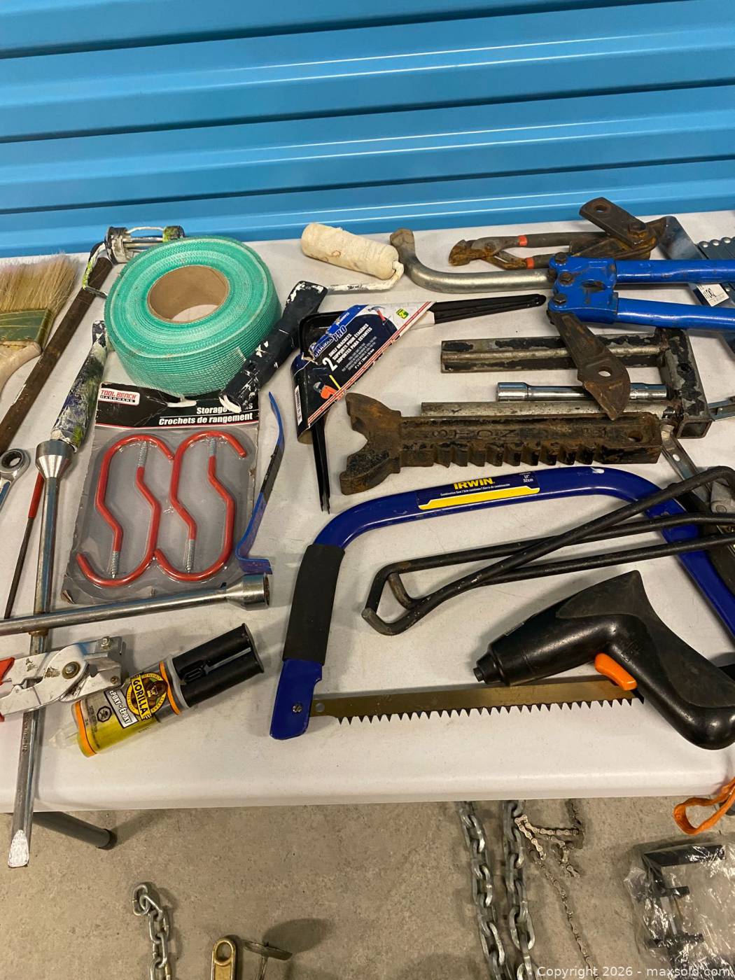 Mixed hand tools and hardware lot | Maxsold