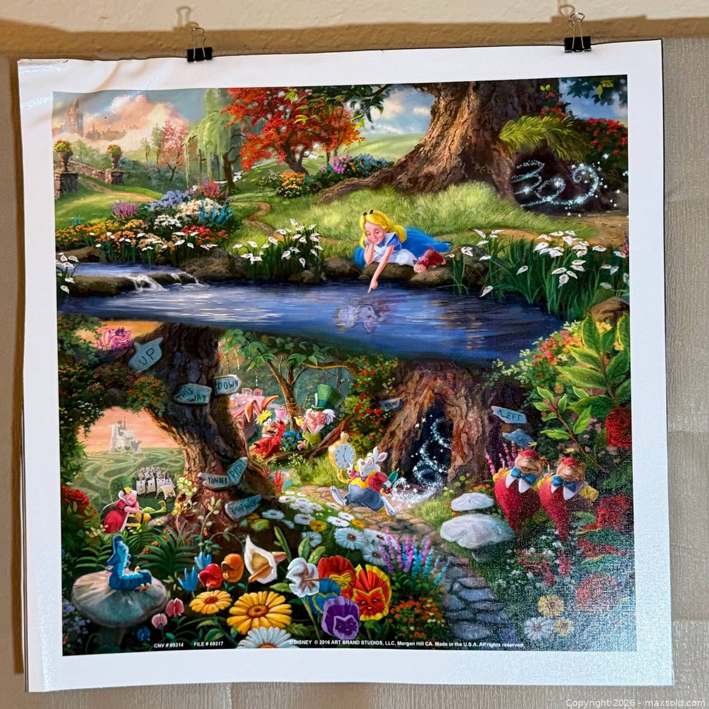 Alice in Wonderland Disney canvas print by Thomas Kinkade Studios | Maxsold