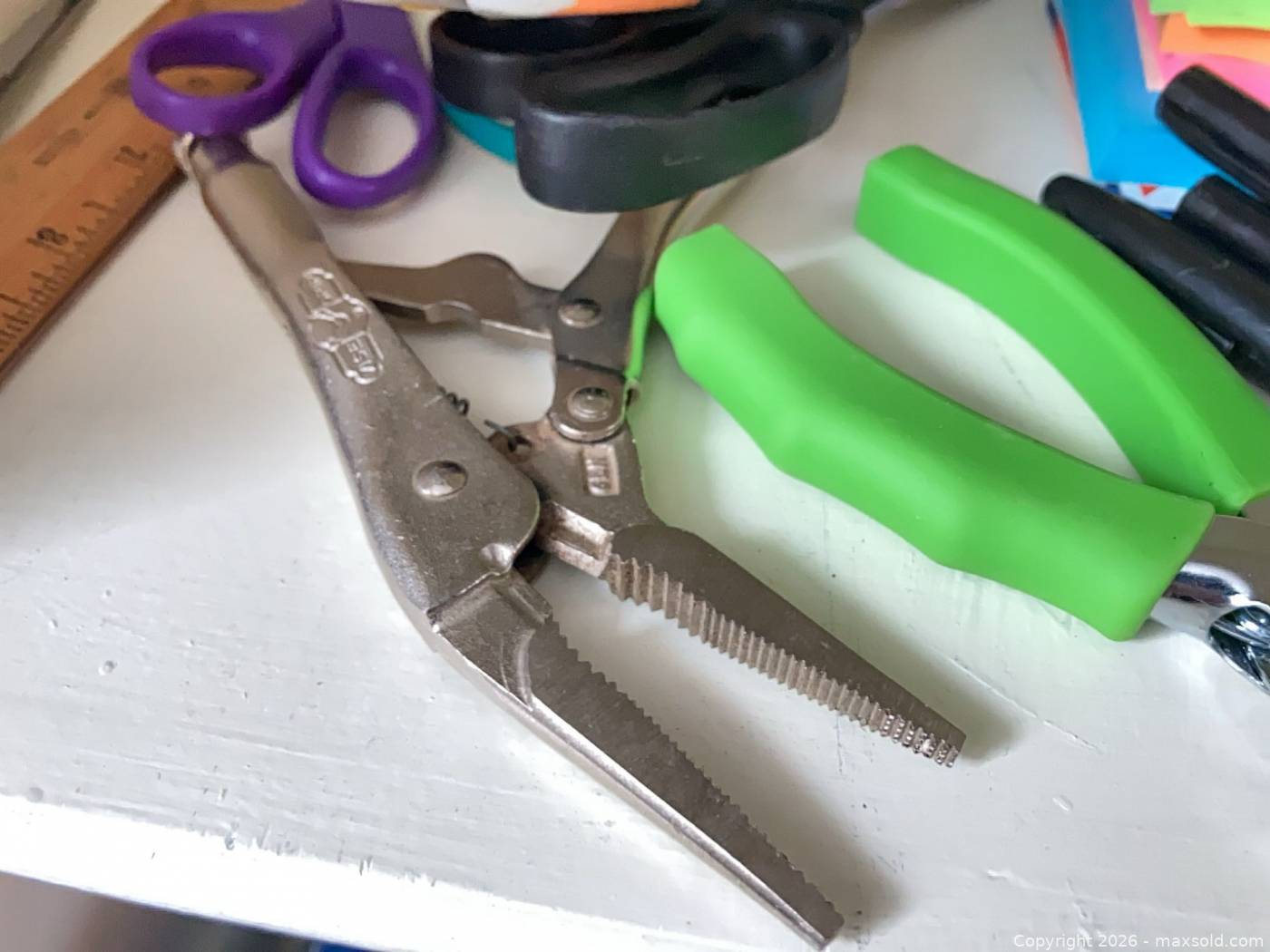 Sticky Note Design Scissors Office supplies tape scissors pens sticky notes | Maxsold