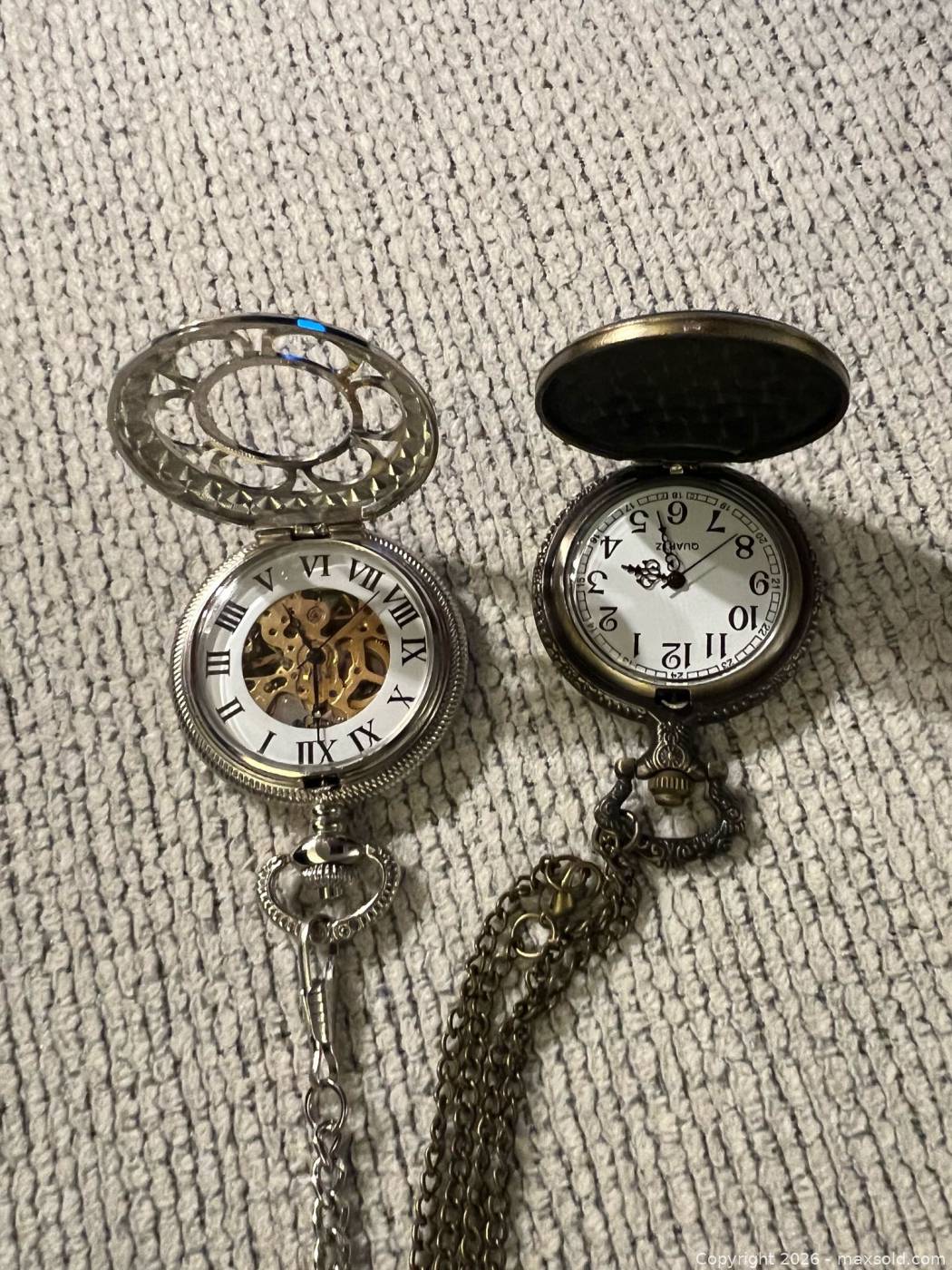 Washington Watch Chain Two metal pocket watches with chains | Maxsold