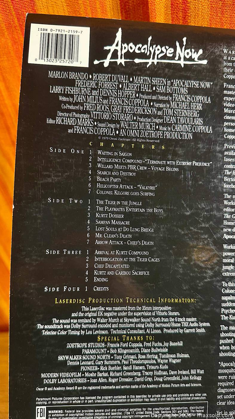 Apocalypse Disc Apocalypse Now 2-Disc Widescreen LaserDisc | Maxsold