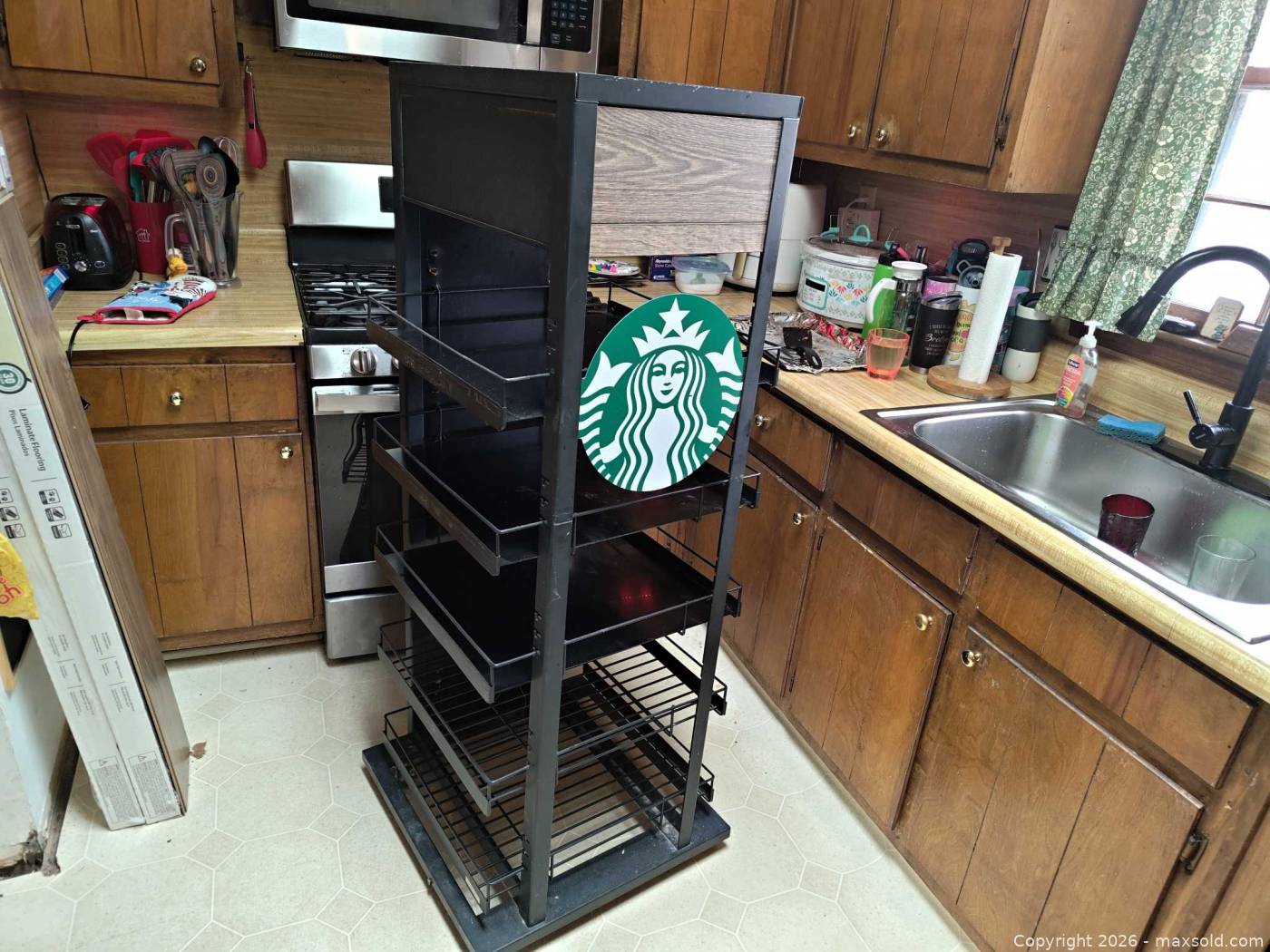 Starbucks Rack Design Starbucks freestanding metal display rack | Maxsold