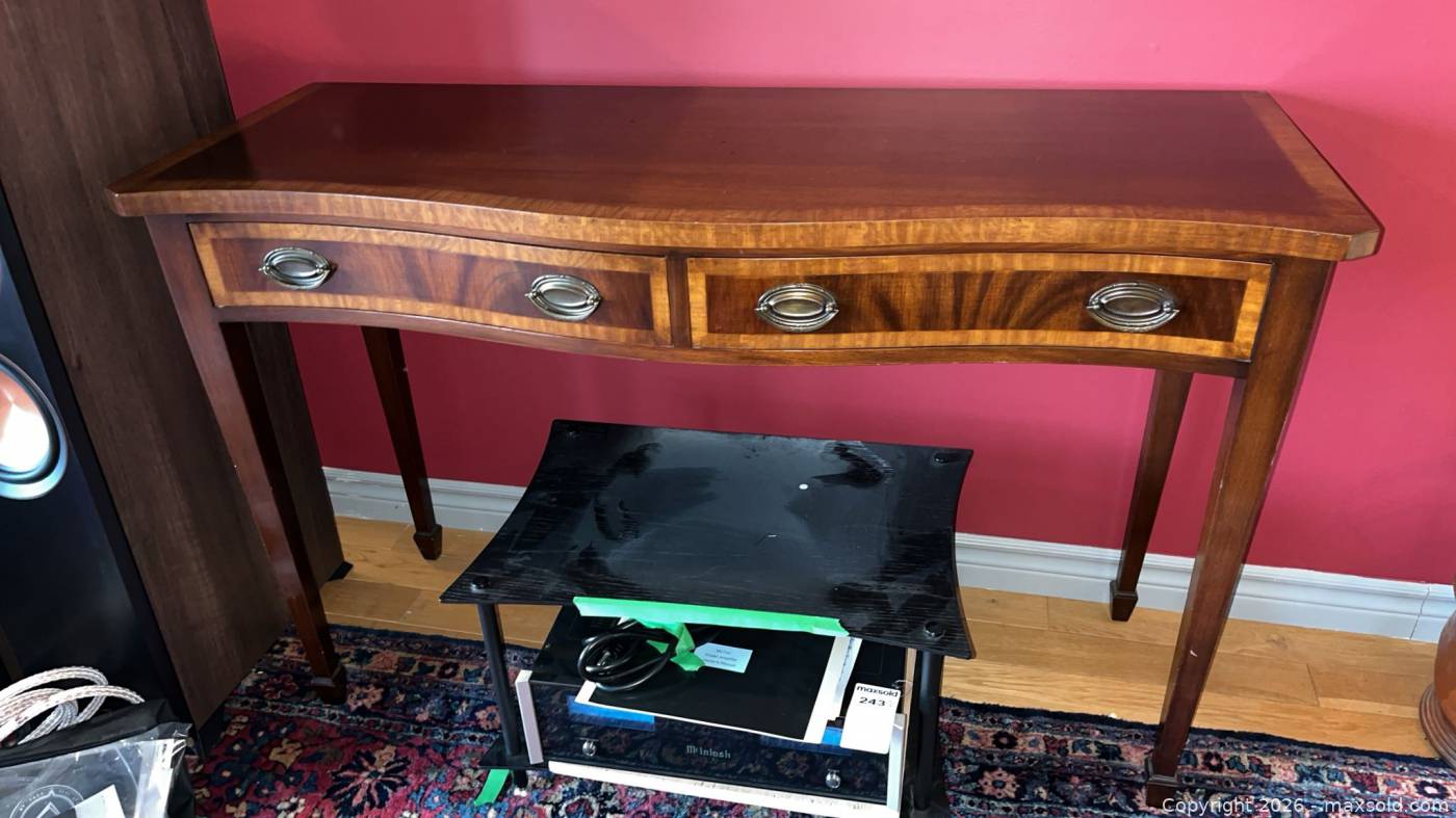 2-Drawer Veneer Inlay Hall Table | Maxsold