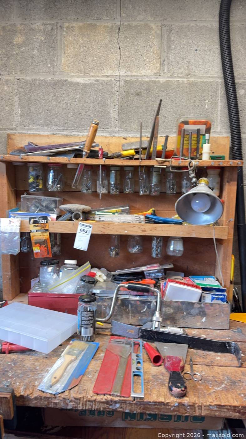 Assorted hand tools and hardware fasteners | Maxsold