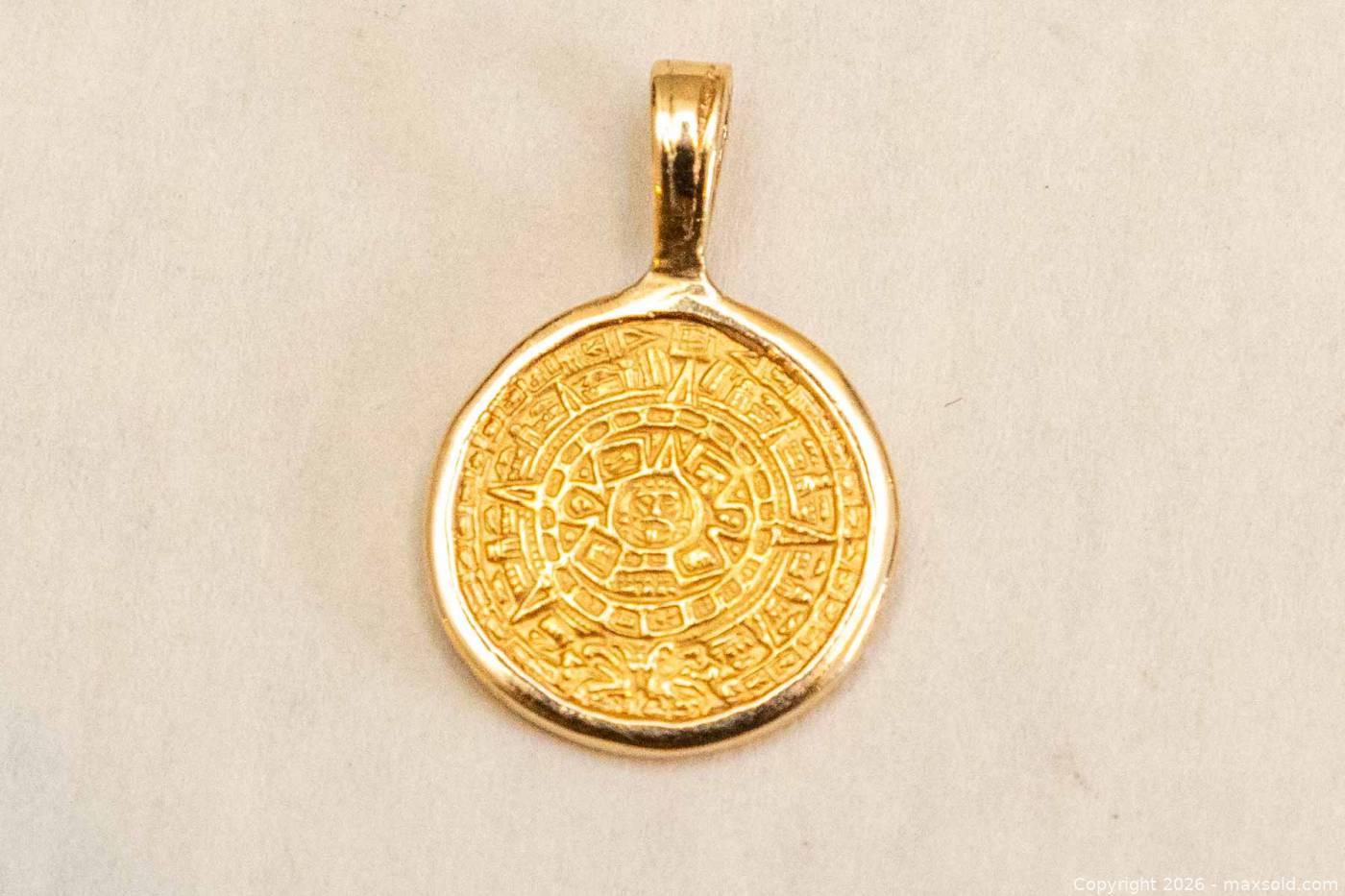 22k Gold Aztec Coin Pendant | Maxsold