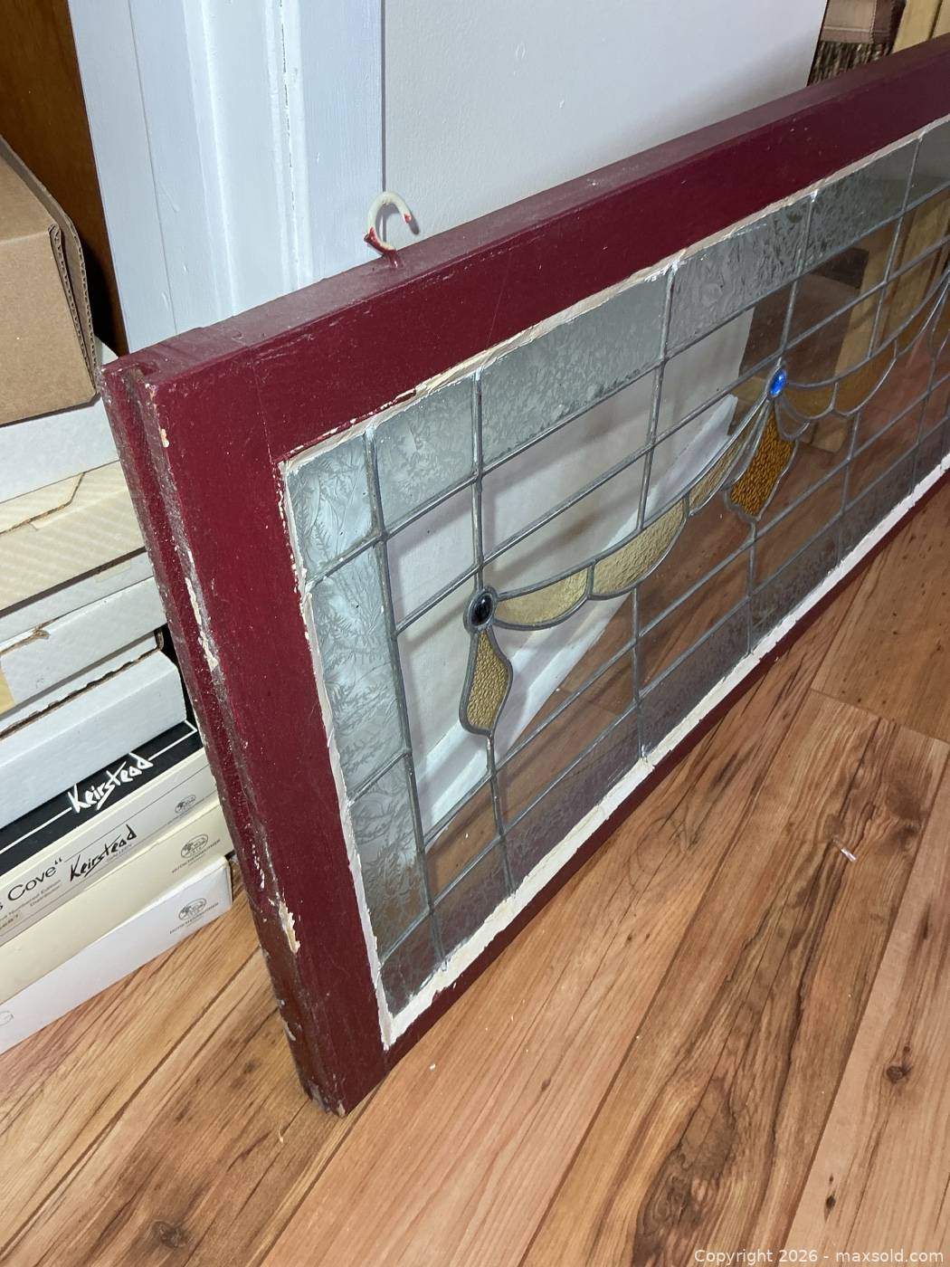 Large stained glass window 44x20 | Maxsold