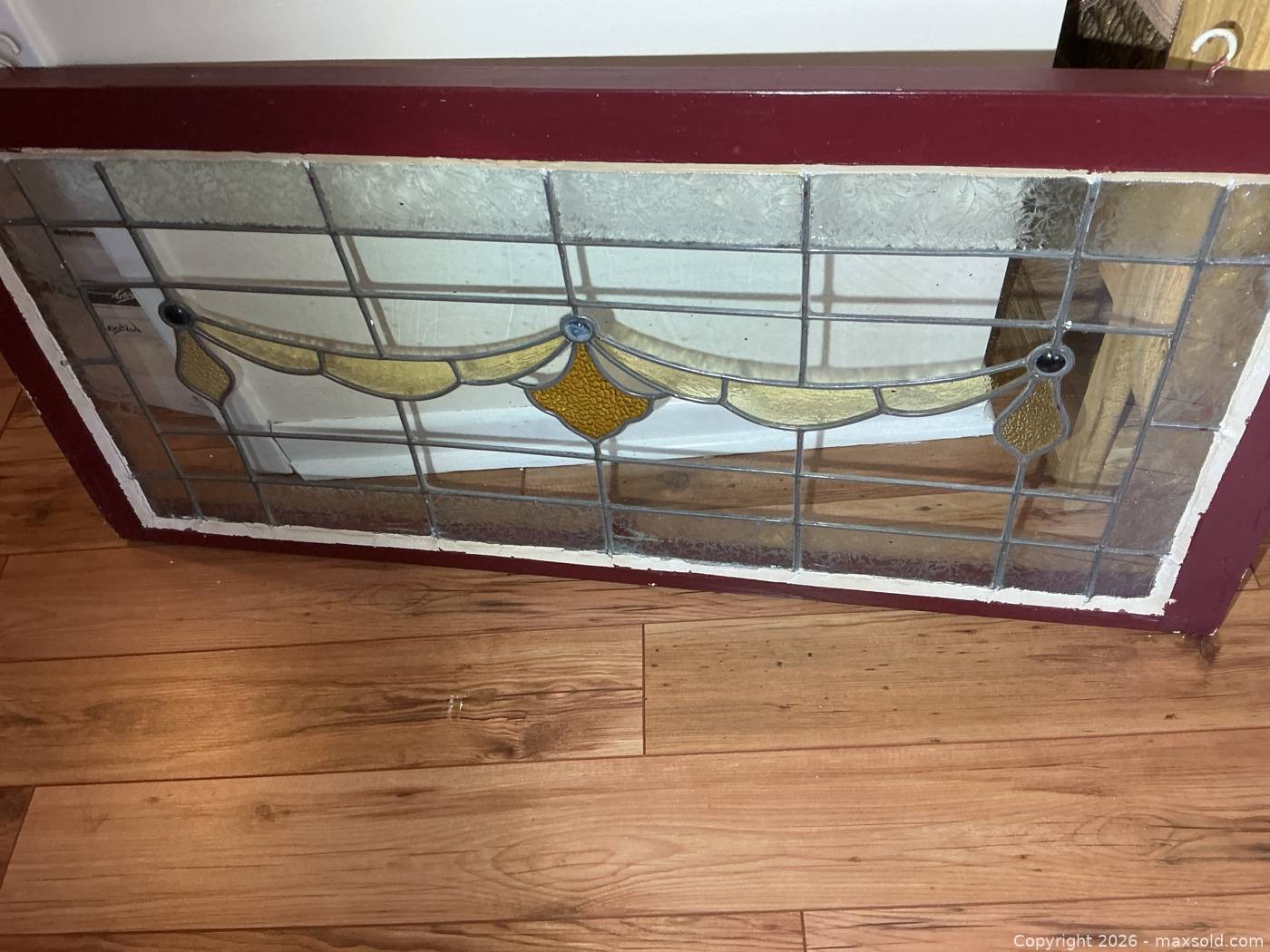 Large stained glass window 44x20 | Maxsold