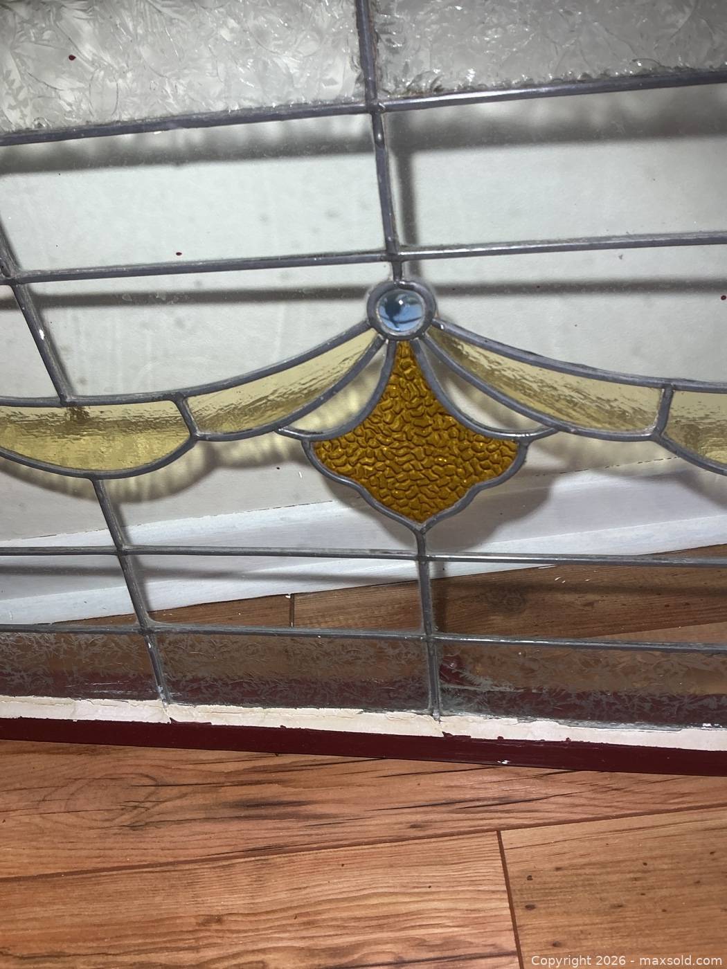 Large stained glass window 44x20 | Maxsold