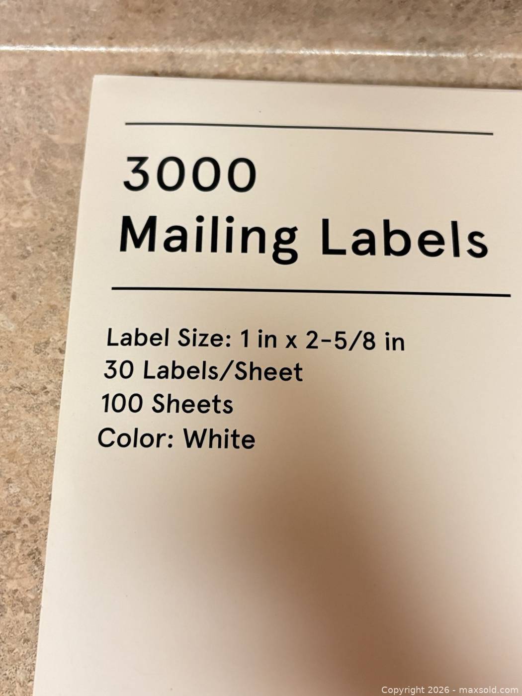 Baseline mailing labels 1
