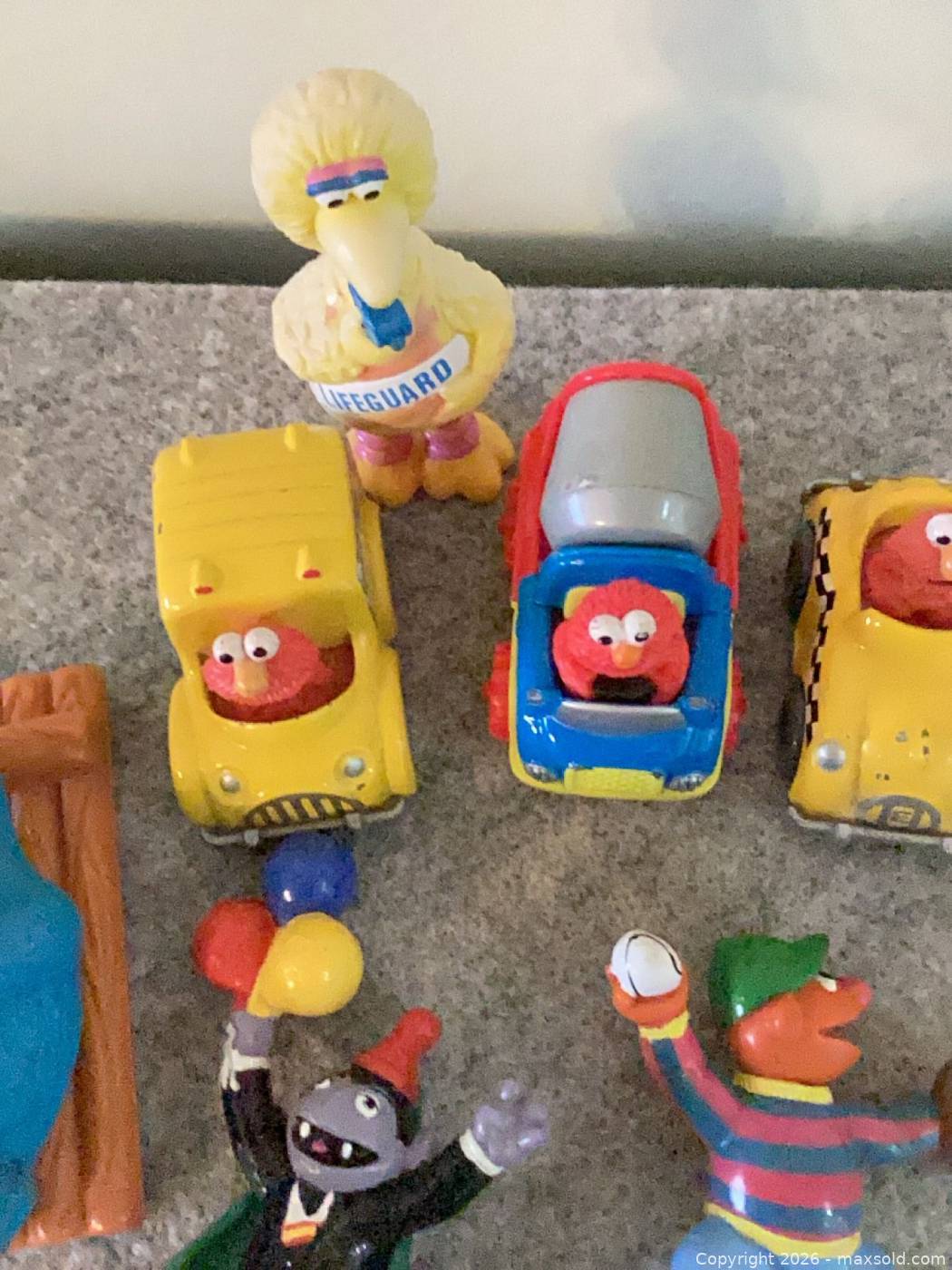 Sesame Street PVC Figures And Elmo Die-Cast Cars (9) | Maxsold