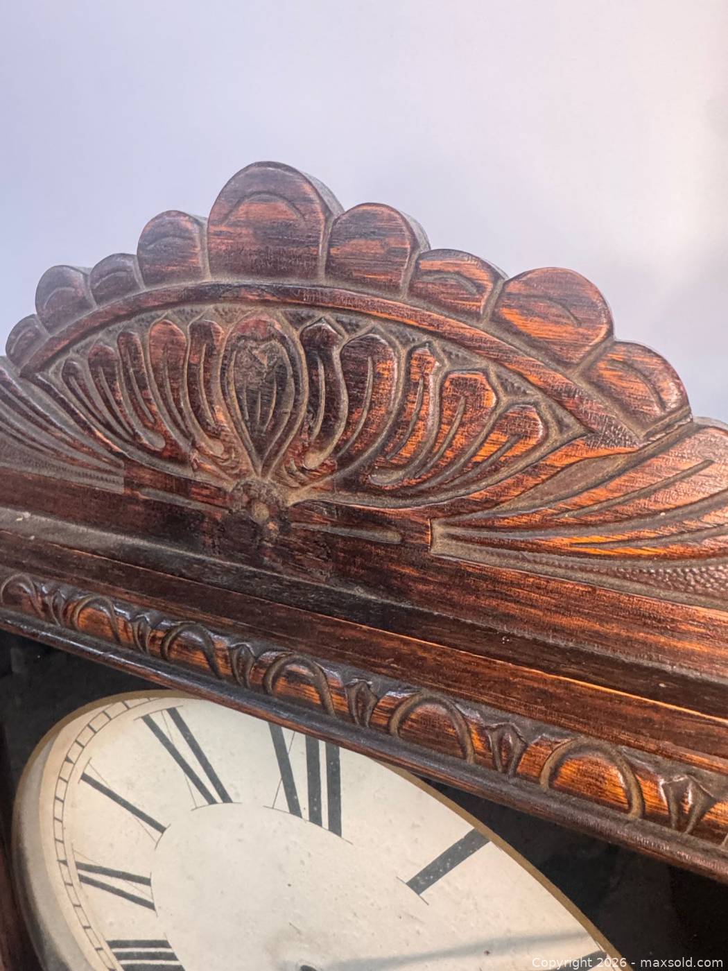 Antique Carved Wood Mechanical Wall Clock | Maxsold