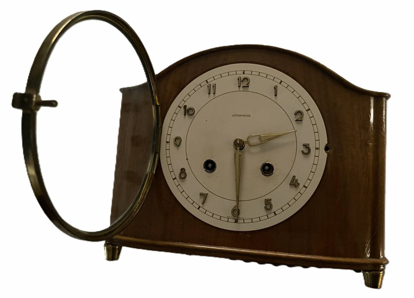 Junghans mechanical wooden tambour mantel clock | Maxsold