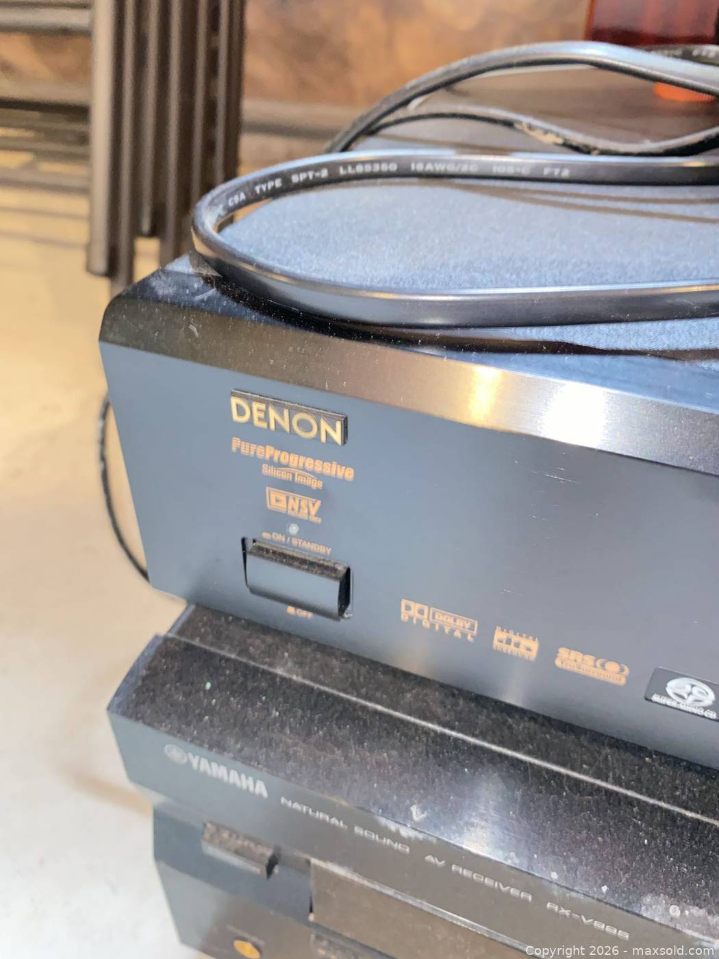 Denon Rx3 Denon DVD-2200 player with Yamaha RX-V595 receiver, remotes, power ...