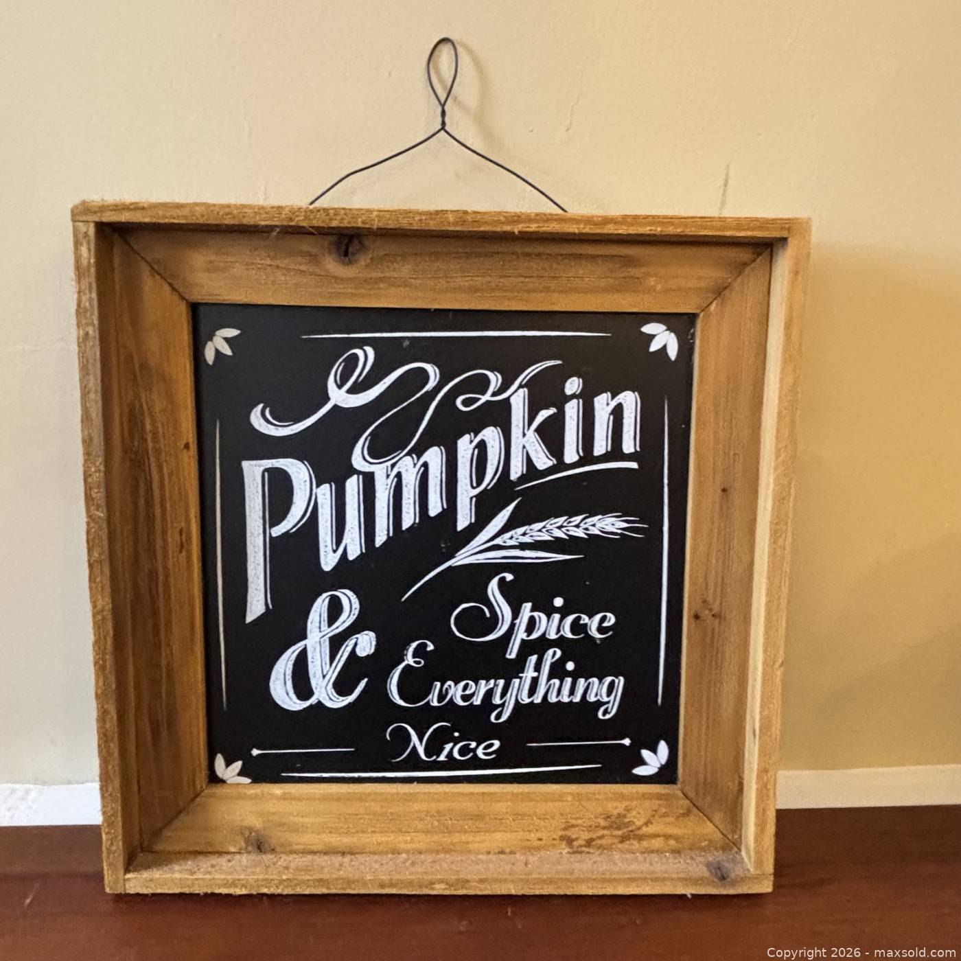 Wood Framed Chalkboard Sign and Wicker Basket | Maxsold