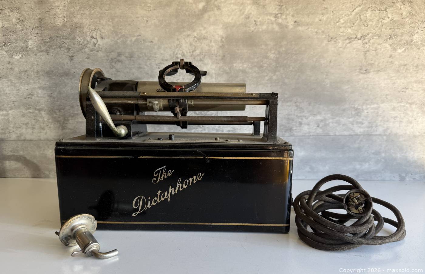 Vintage Dictaphone transcription machine with cord and attachment | Maxsold