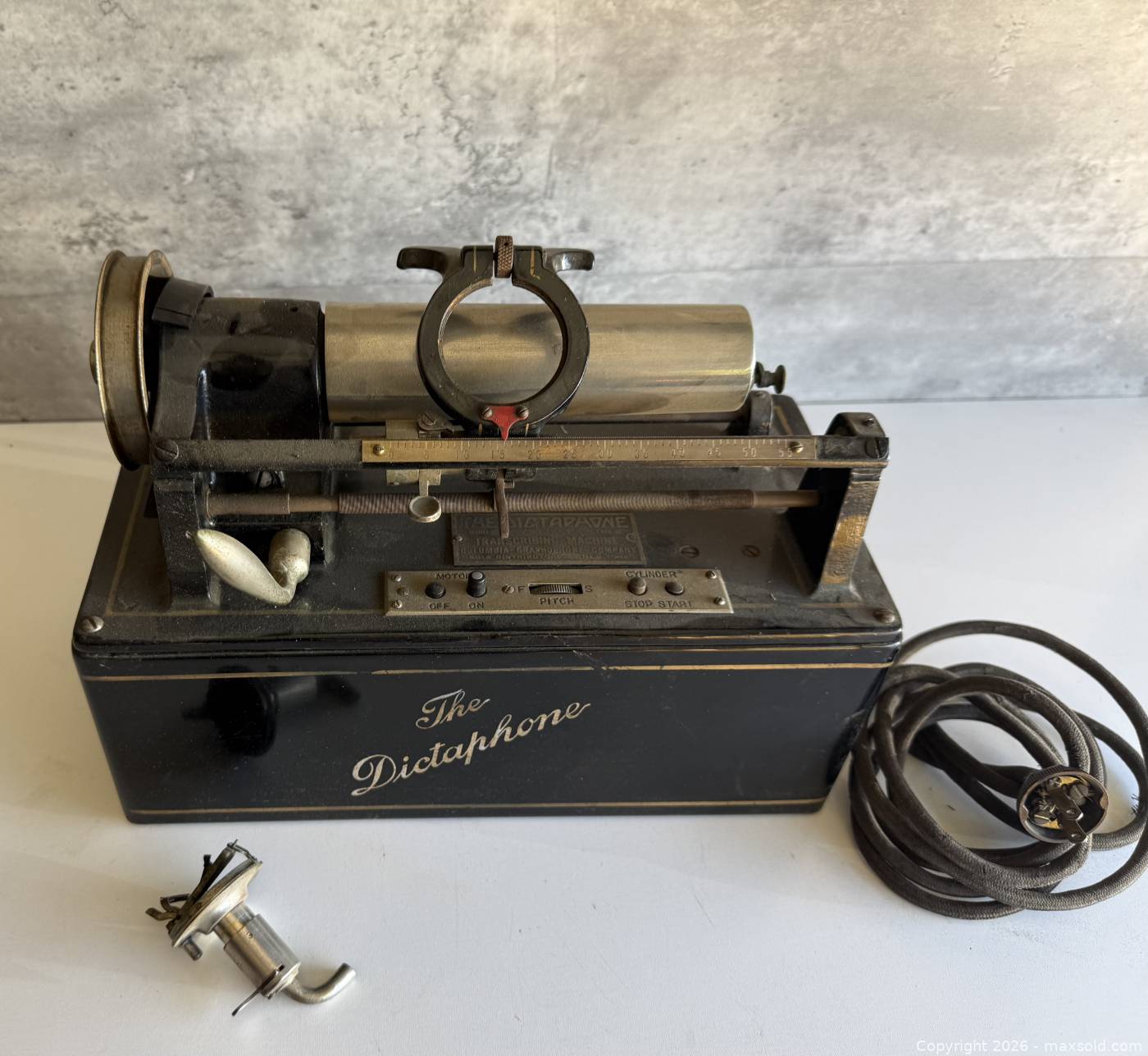 Vintage Dictaphone transcription machine with cord and attachment | Maxsold