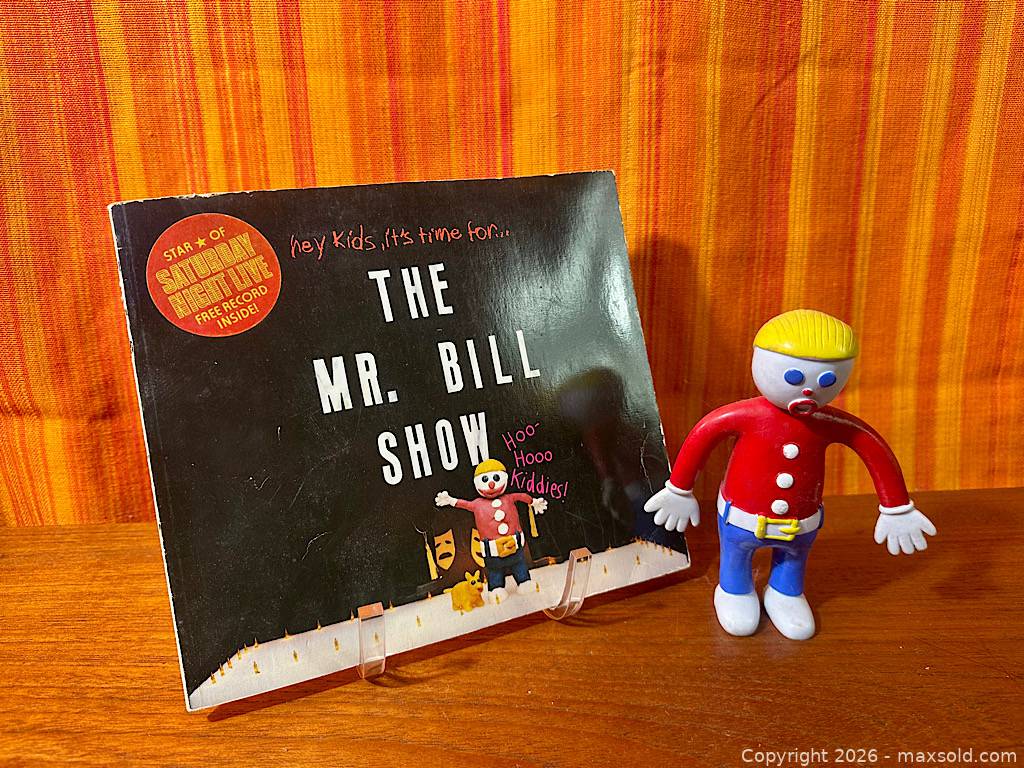 Mr. Bill Show book, 45 RPM record, rubber figure | Maxsold
