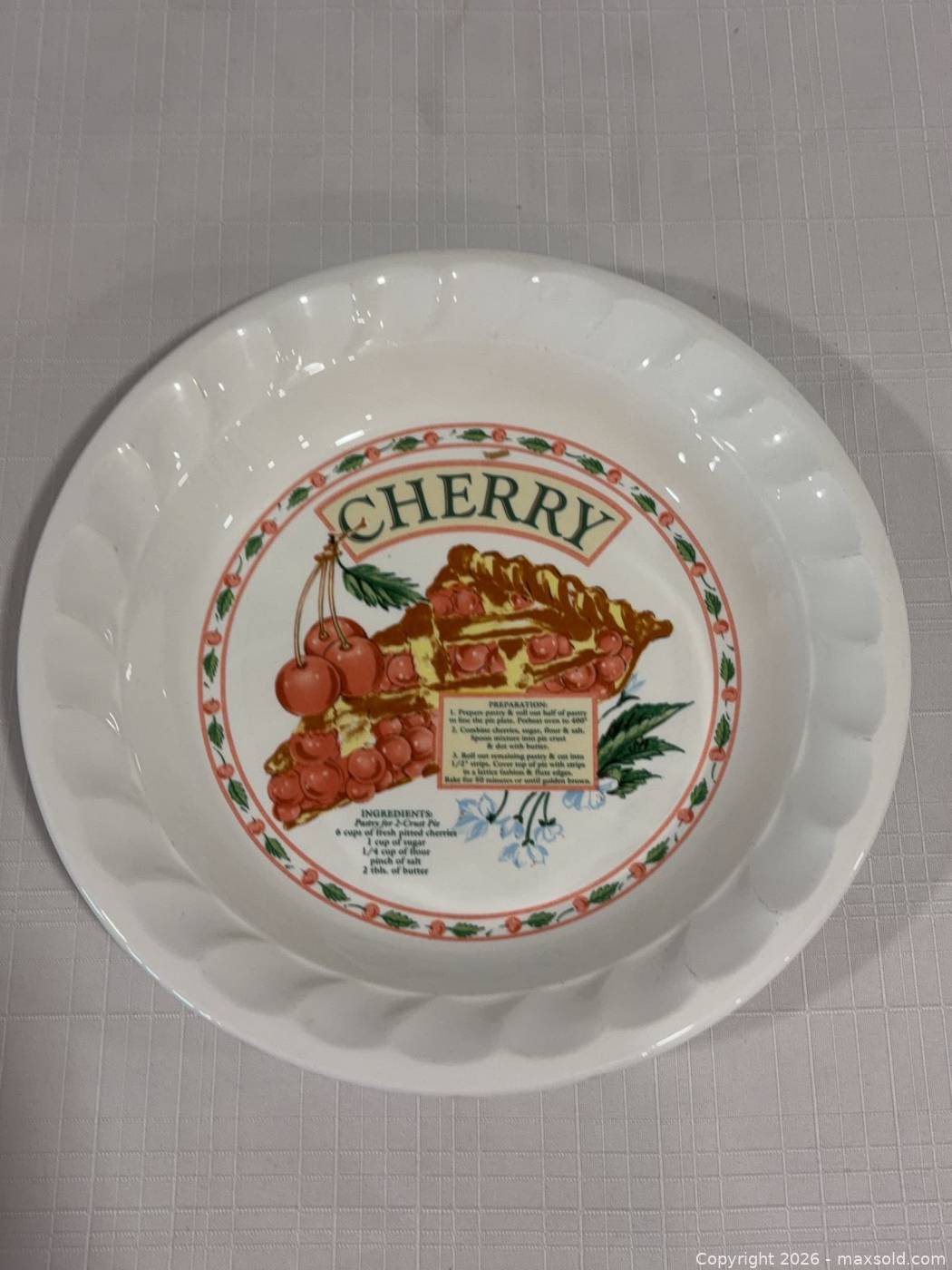 Shell Nameplate Aluminum Pie Pan, Cherry Pie Plate, Shell-Handle Server | Maxsold