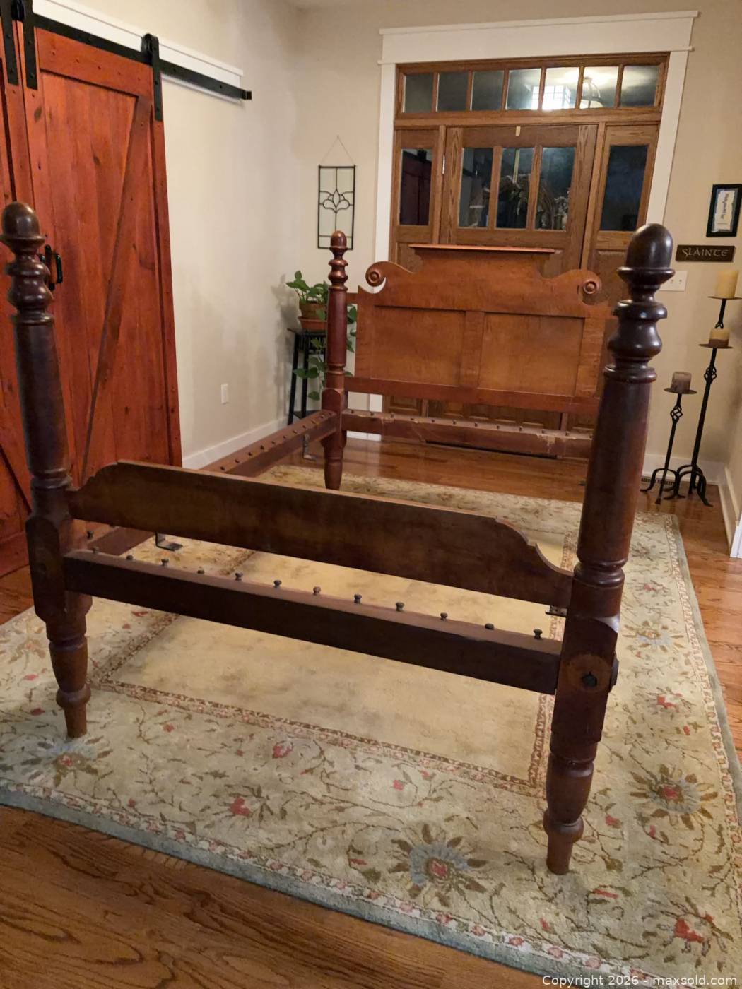Solid wood full-size bed frame | Maxsold