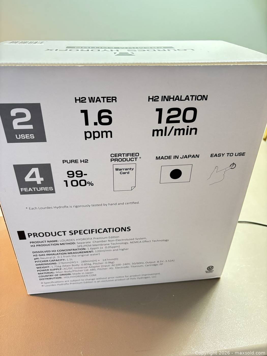 Lourdes Hydrofix Hydrogen Water Generator | Maxsold
