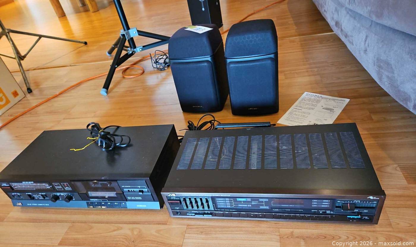 JVC RX-220B Receiver, KD-X2 Deck & Optimus PRO-LX51 Speakers | Maxsold