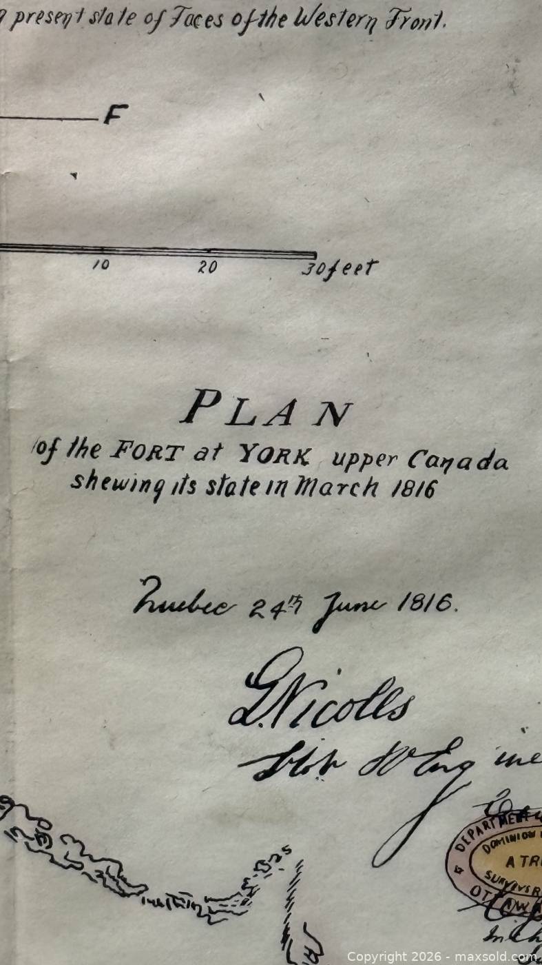 Framed 1816 facsimile plan of Fort York | Maxsold