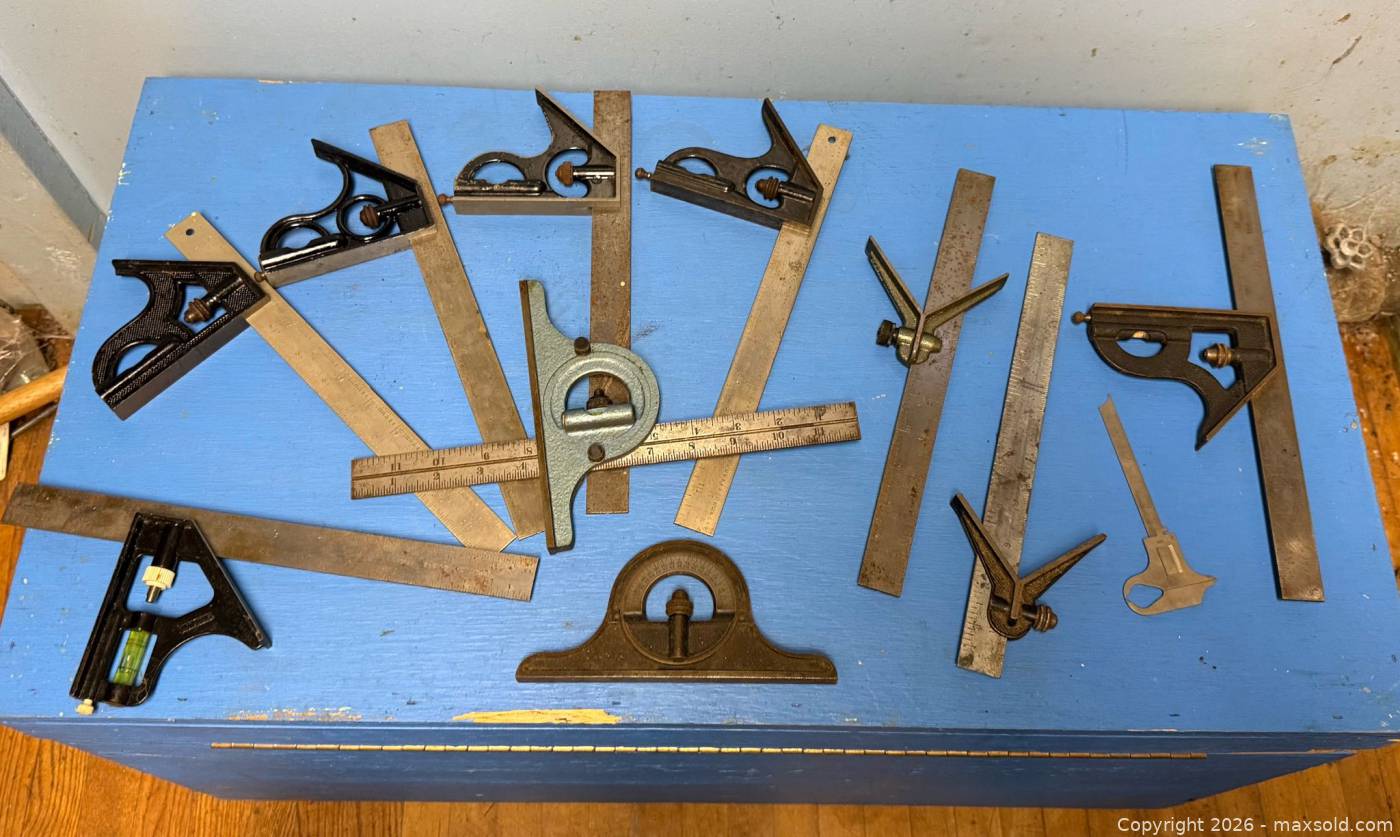 Combination square heads, rulers, protractor and center head | Maxsold