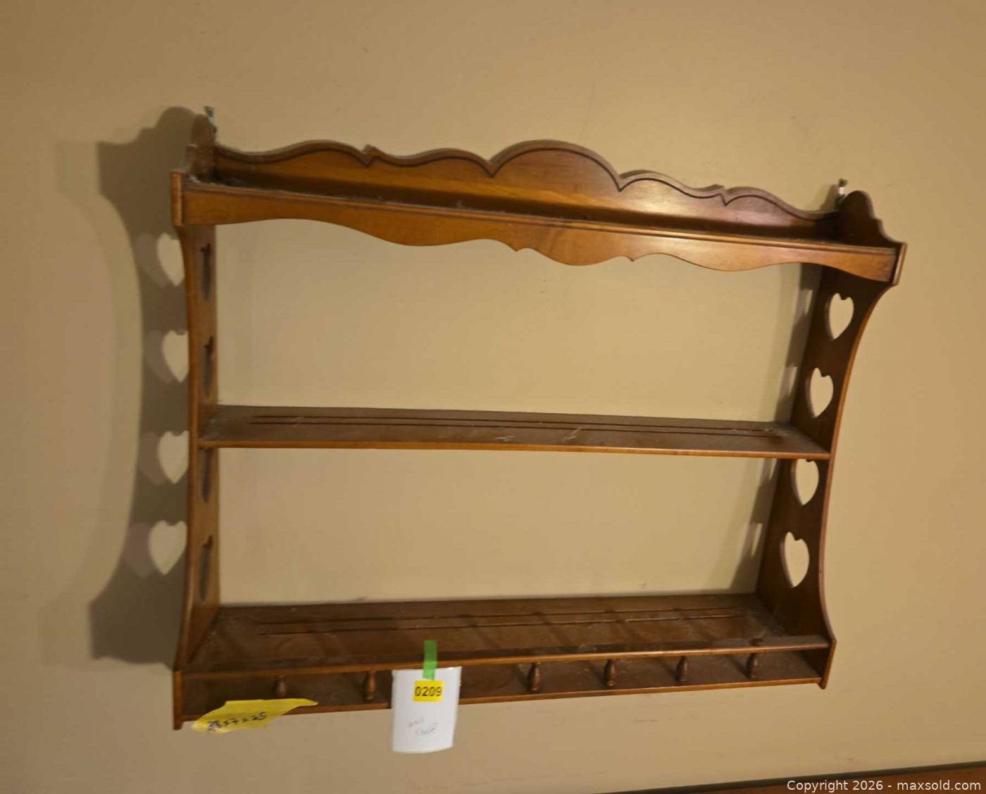 Wooden Wall Shelf With Heart Cutouts | Maxsold