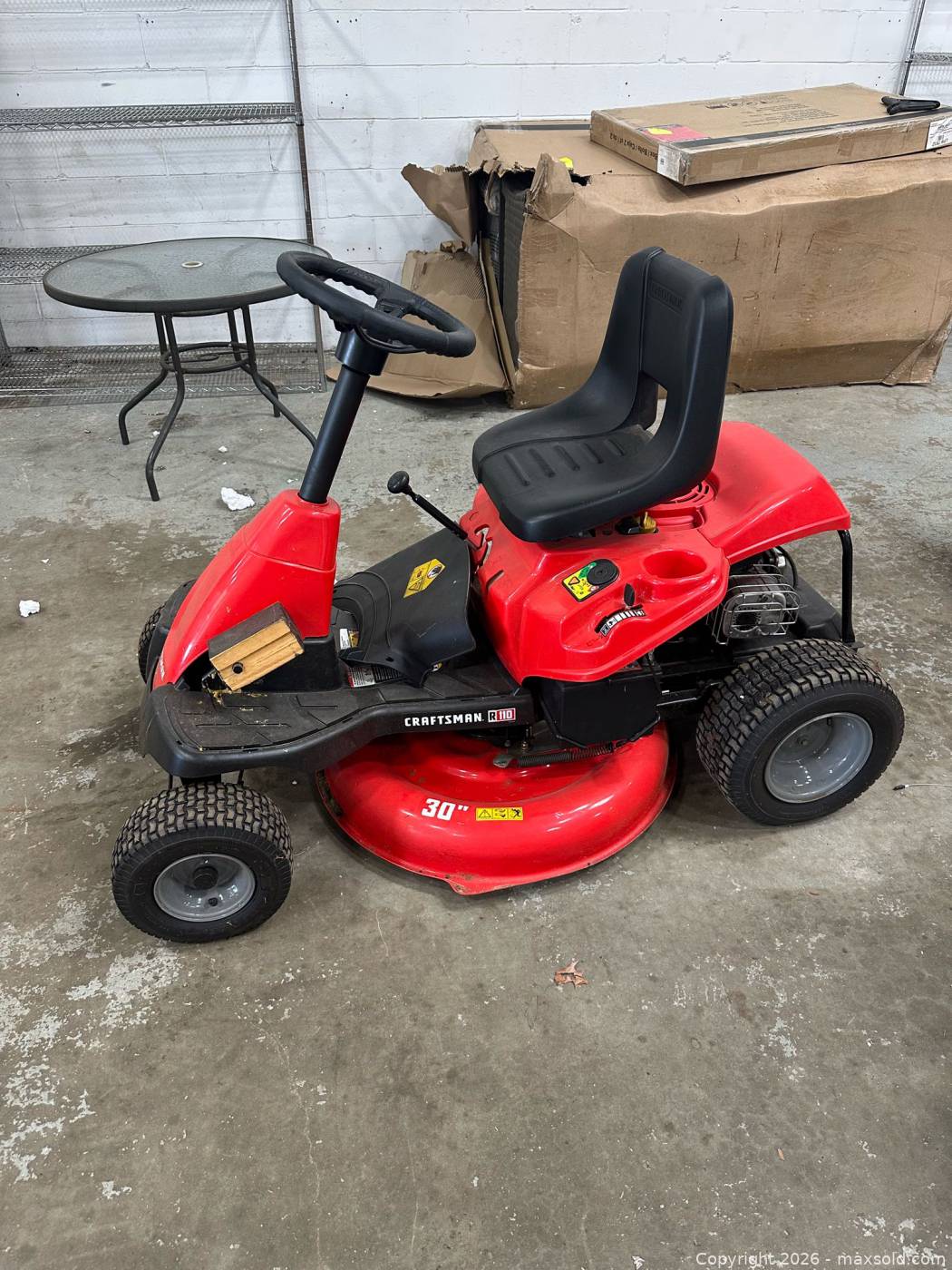 Craftsman 30 in gas riding lawn mower | Maxsold