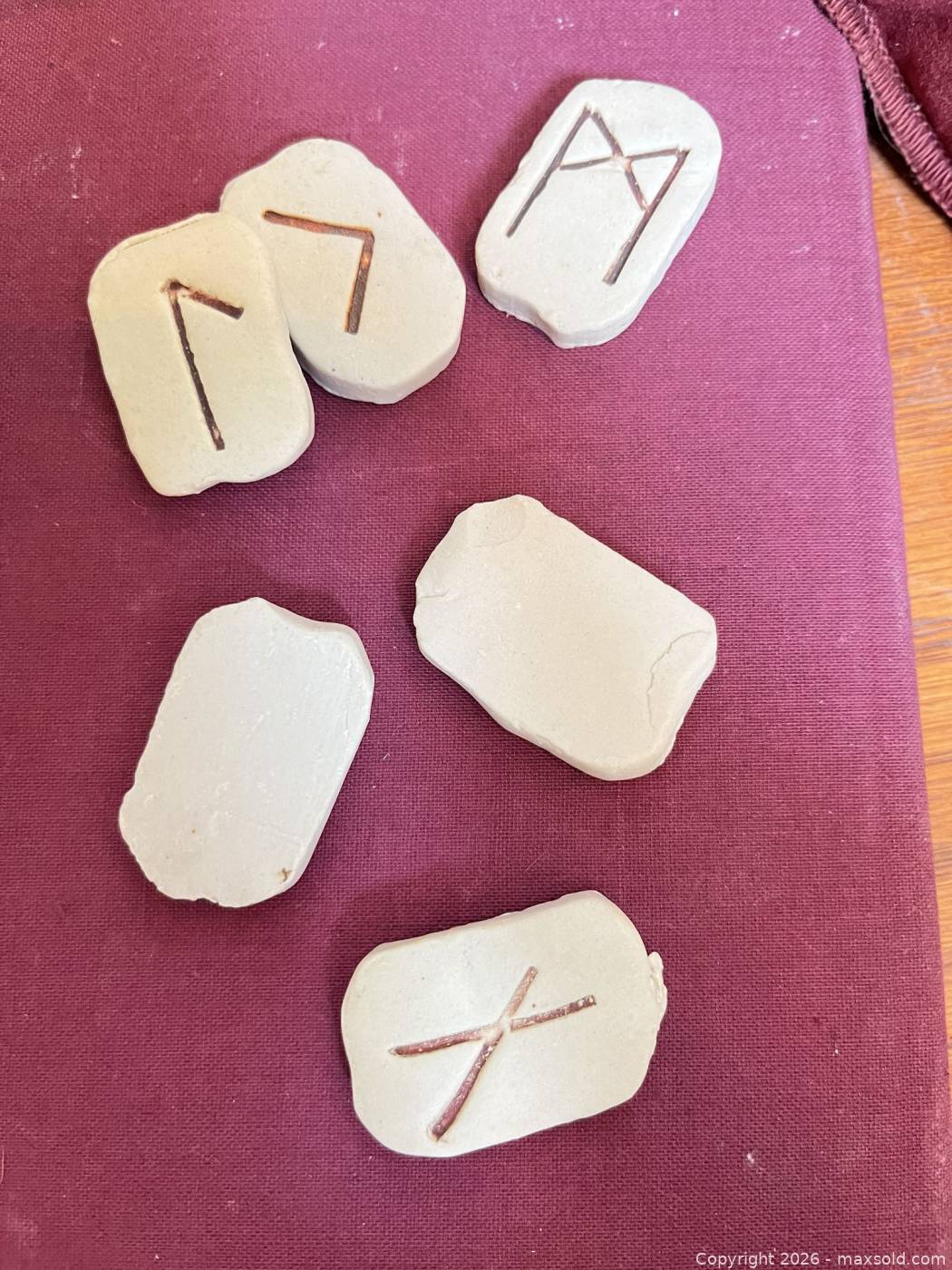 The Book of Runes by Ralph Blum with Rune Stones and Velvet Pouch | Maxsold