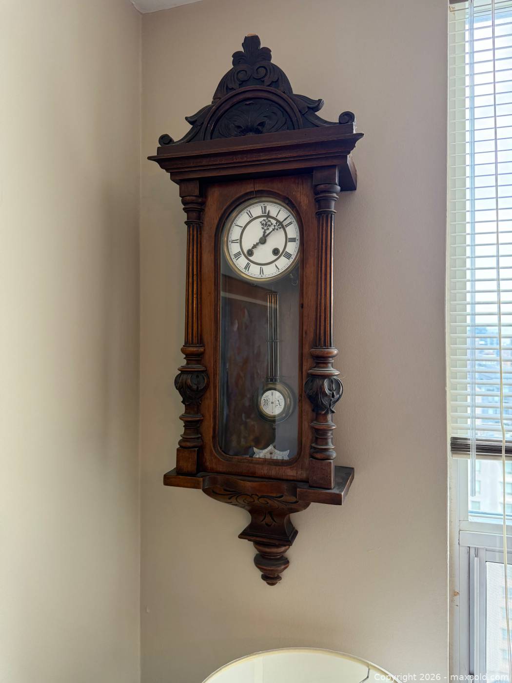 Antique Vienna Regulator Wall Clock With Key | Maxsold