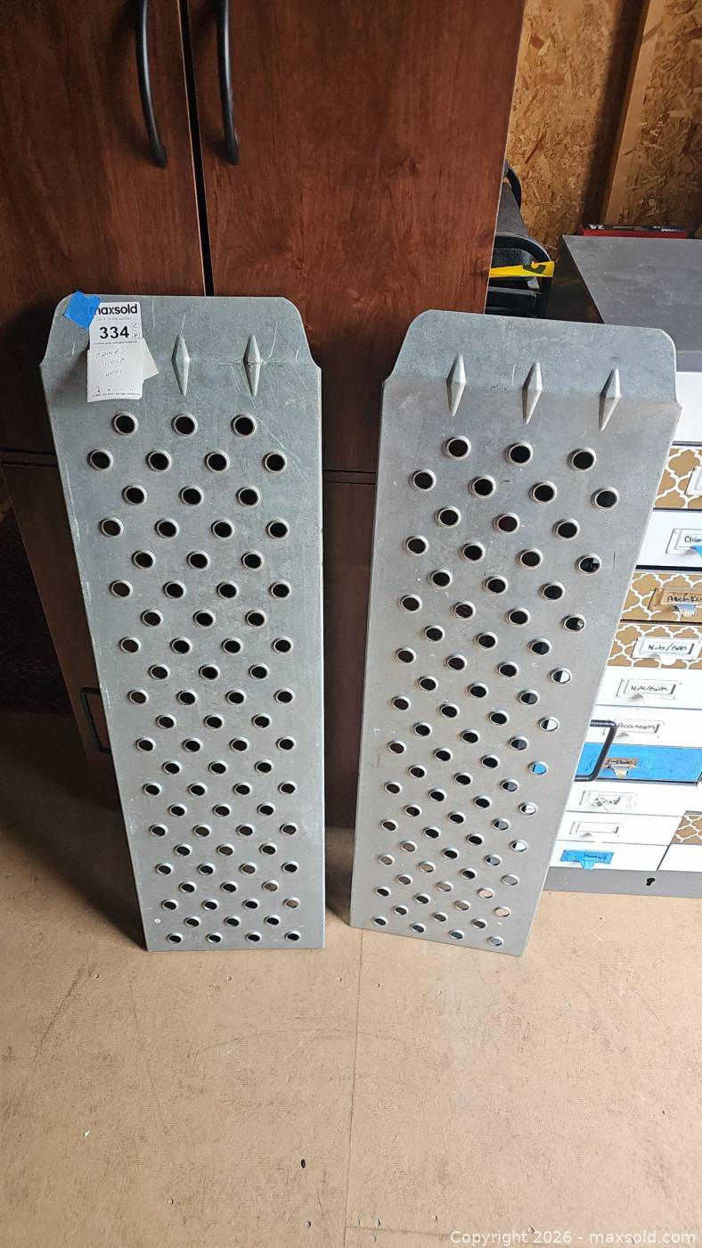 Highland Ramparts Galvanized Steel Loading Ramp Plates Pair | Maxsold