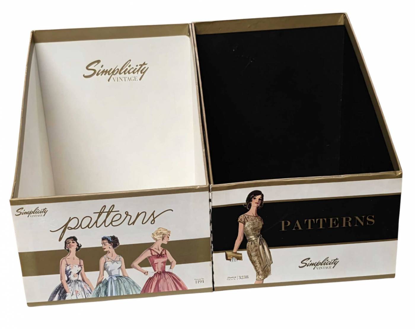 Pair Simplicity Vintage pattern storage boxes | Maxsold