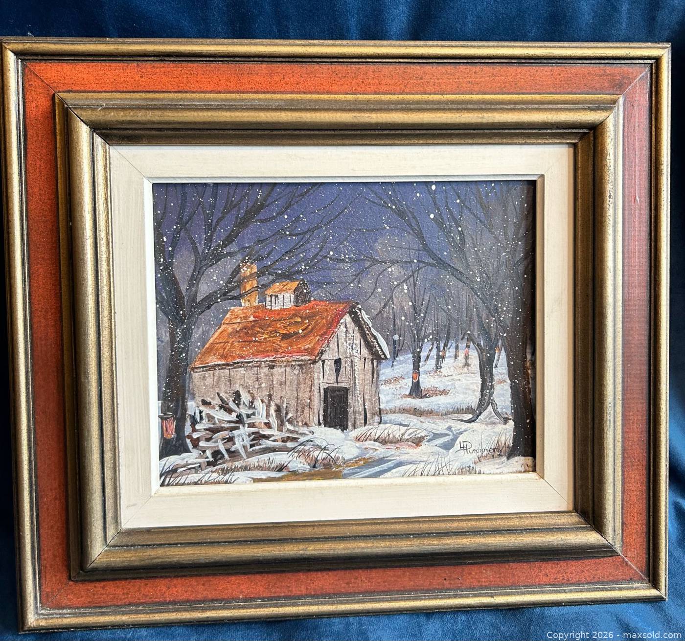 Larry Plummer signed winter landscape painting | Maxsold