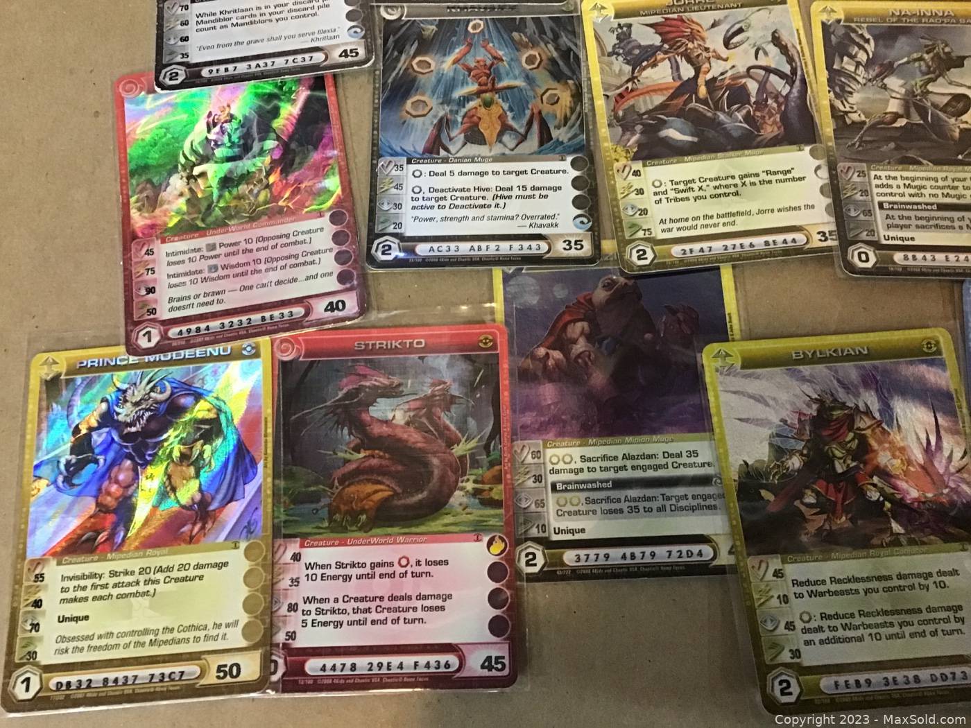 rare chaotic cards Lot of 45 Holo Rare Chaotic Trading Cards