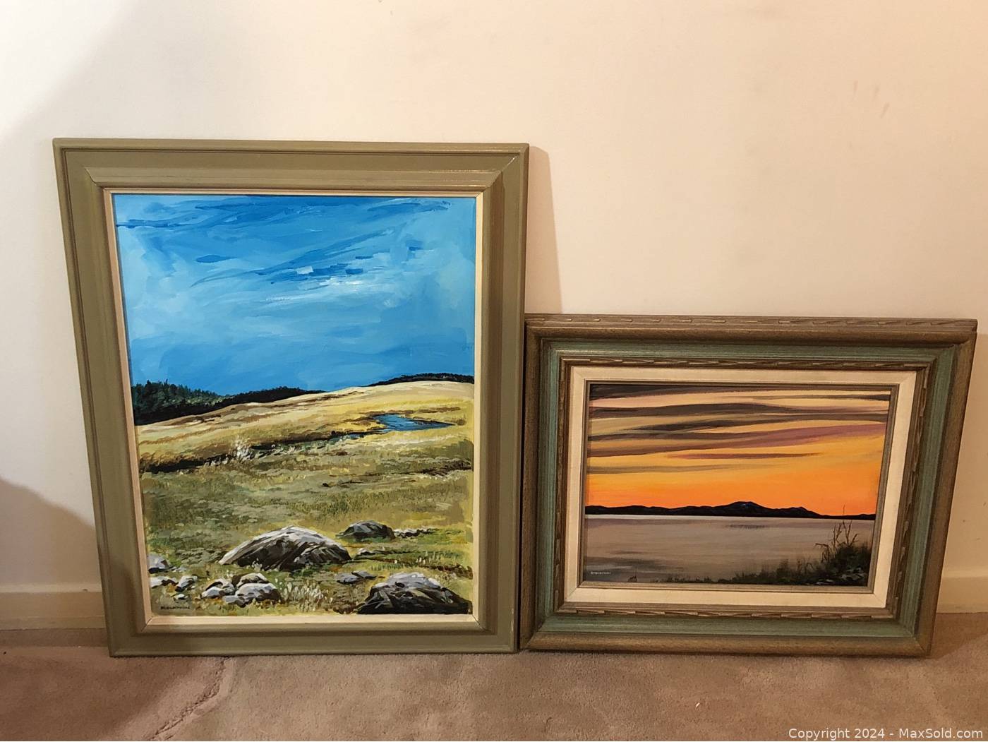 R.J. Robertson Two Acrylic Landscape Paintings | Maxsold