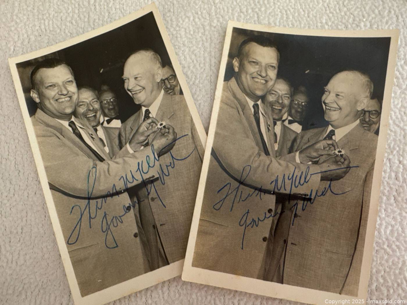 Theodore R.schellenberg Signed Theodore R. McKeldin & Eisenhower Photos (2) | Maxsold