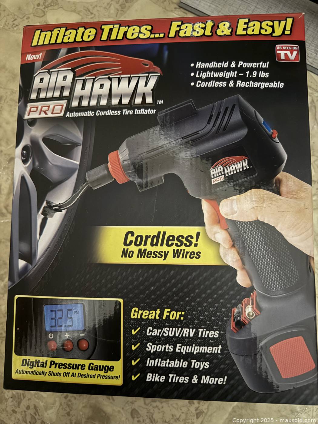Rechargeable Air Hawk Pro Cordless Tire Inflator | Maxsold