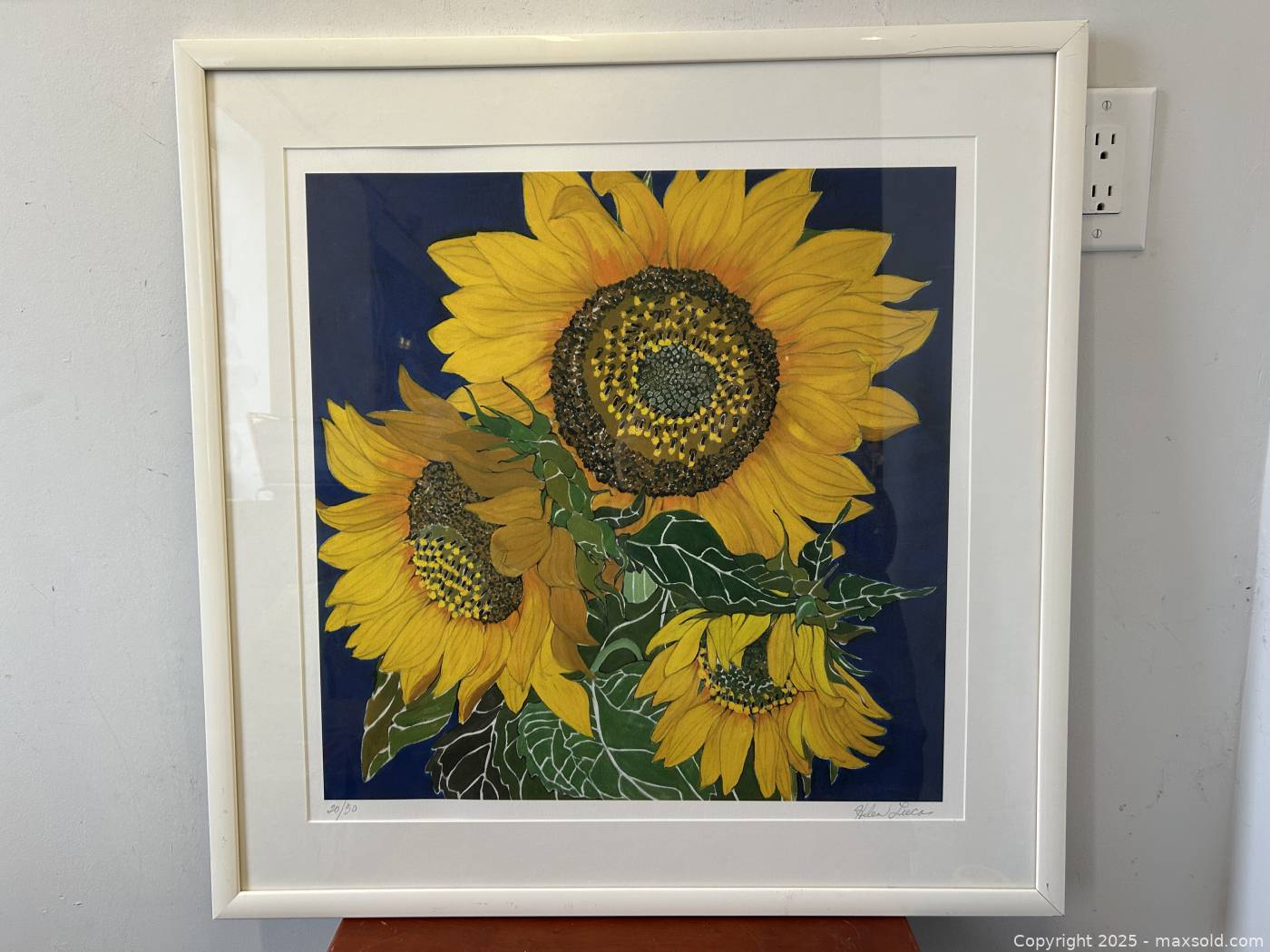 Framed Giclee Signed Helen Lucas Sunflower Artwork | Maxsold