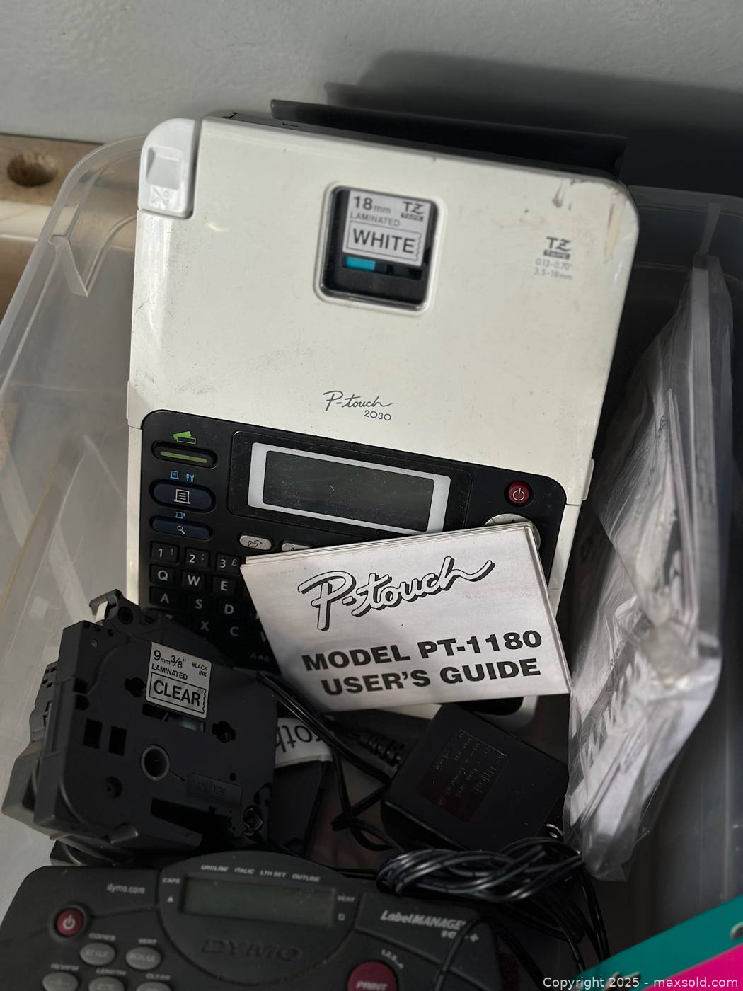Two Label Makers: Brother P-touch PT-1180 and Dymo LabelManager | Maxsold