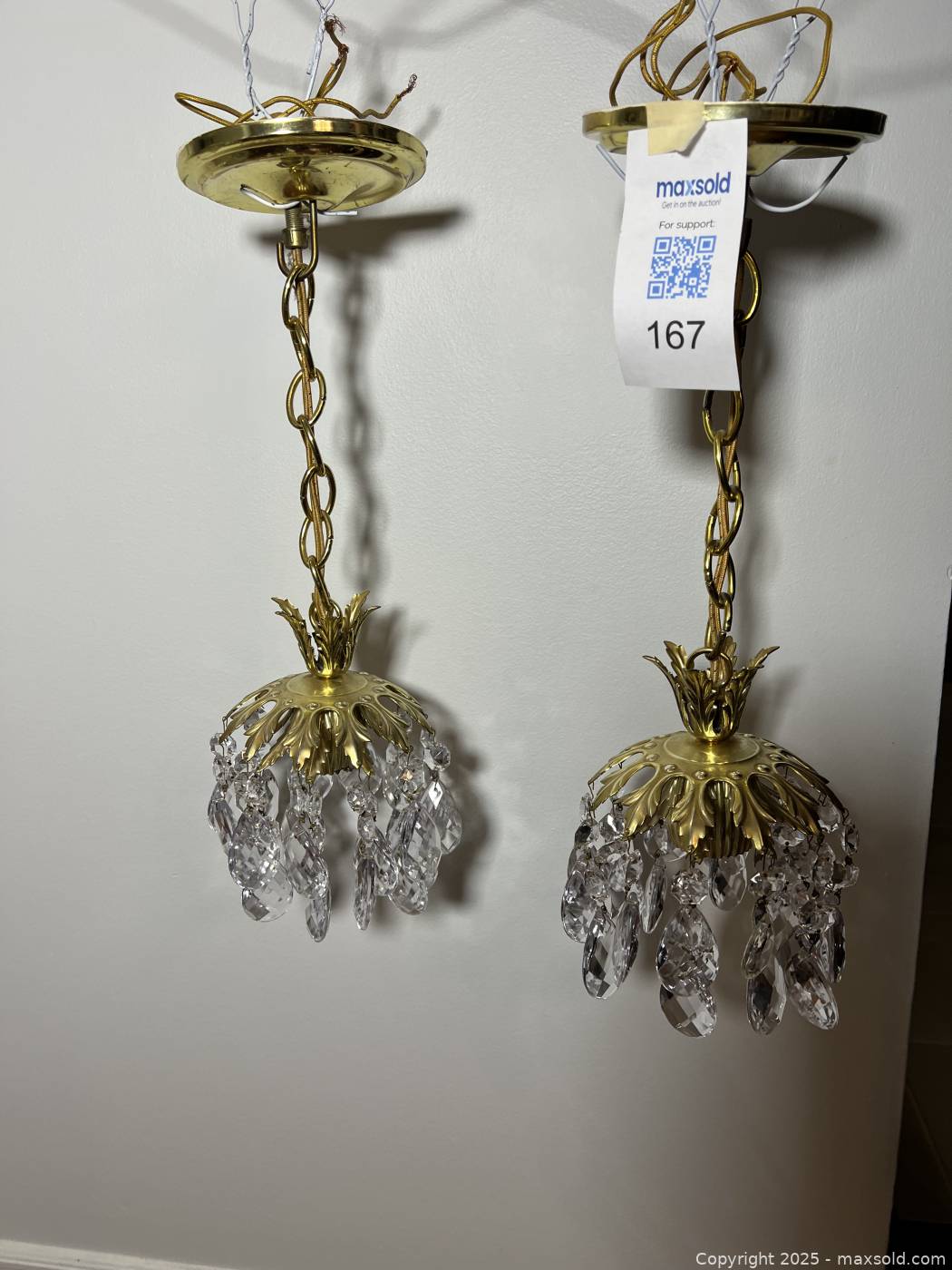 Pair of 19" Brass Mini Chandeliers | Maxsold